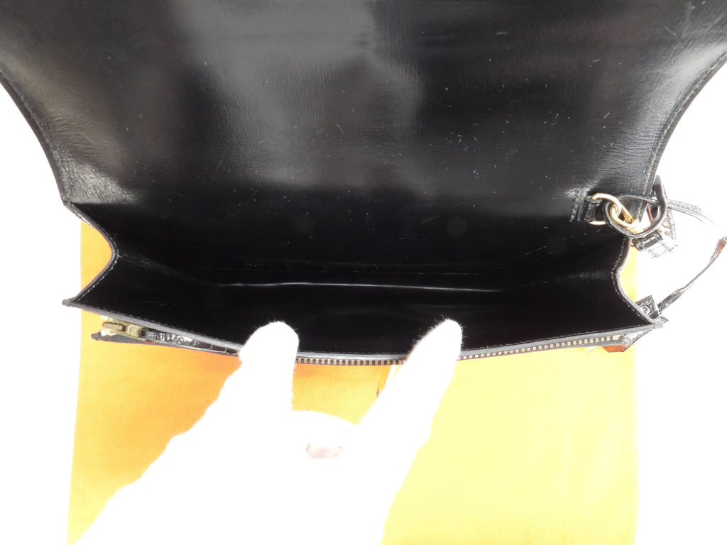 Hermès Jett Coccodrillo Nero Pochette Clutch Usata in Ottime Condizioni@○K
