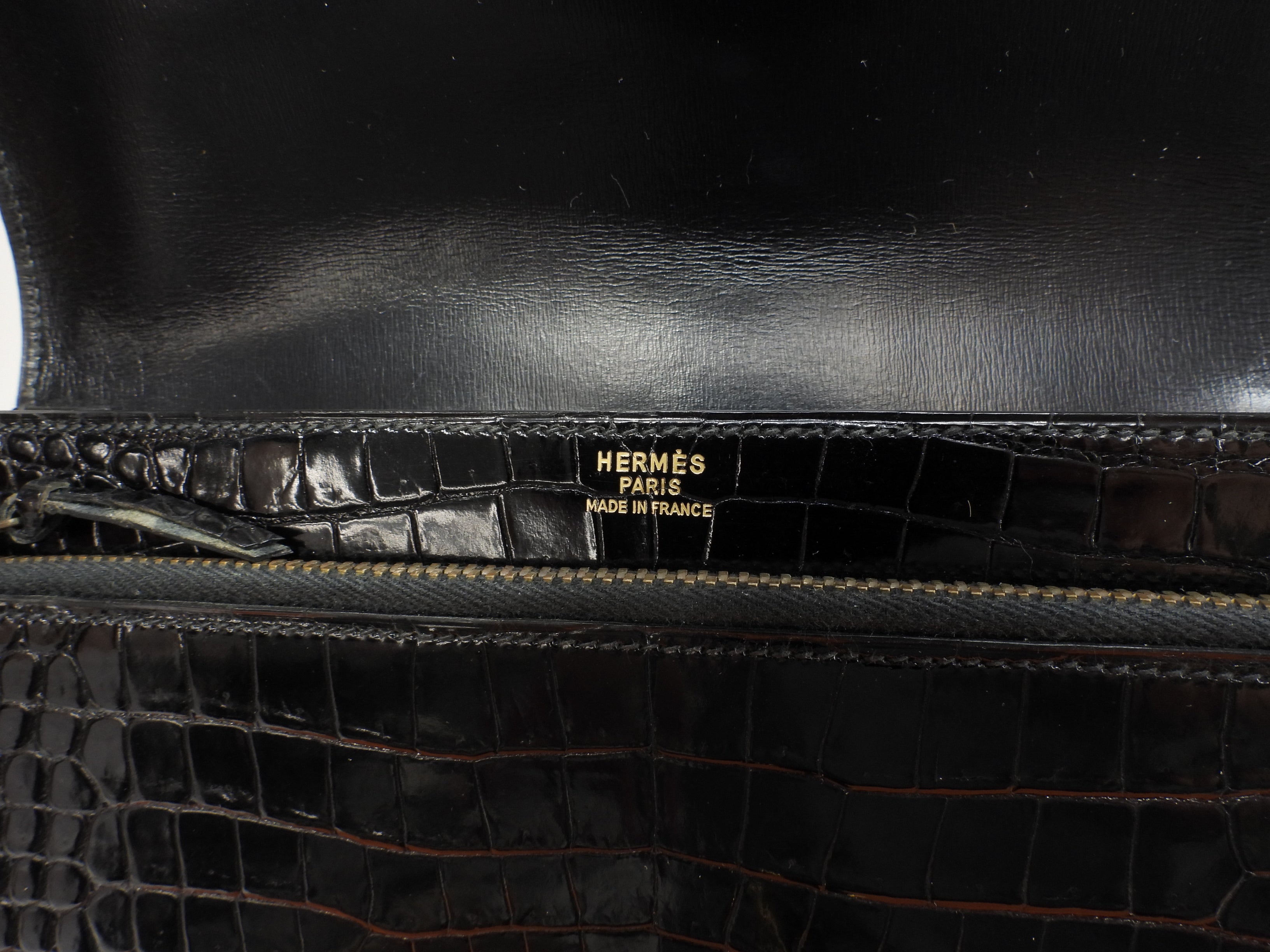 Hermès Jett Coccodrillo Nero Pochette Clutch Usata in Ottime Condizioni@○K