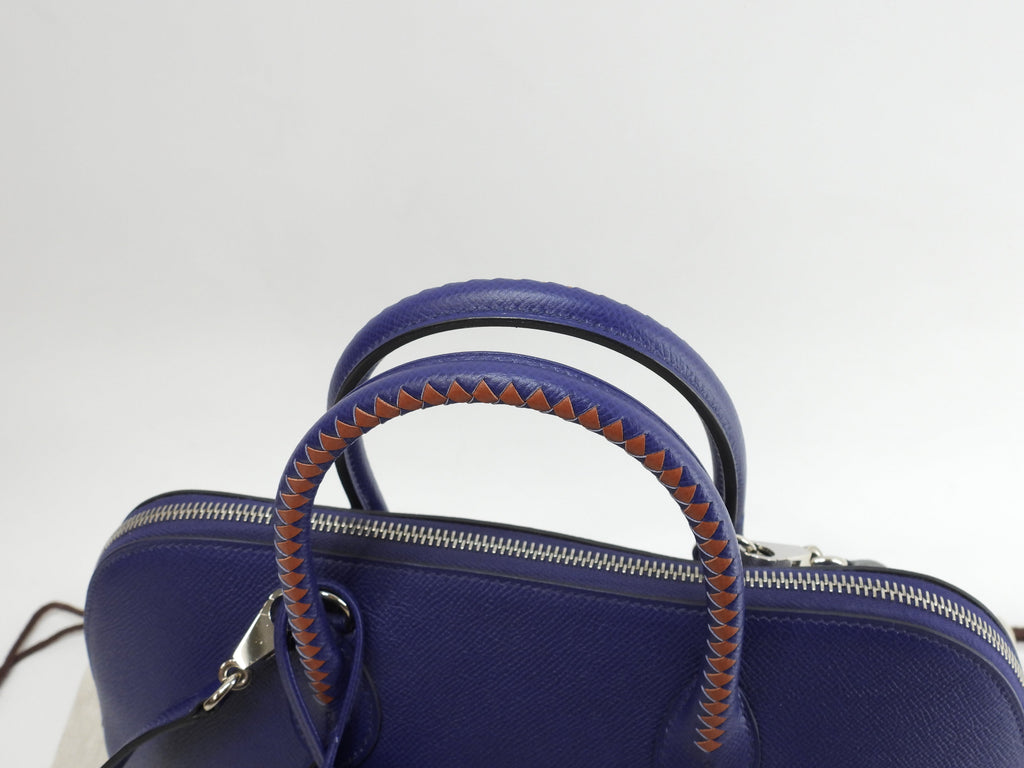 Hermès Bolide 1923 Tressage Epsom blu borsa a mano con tracolla @C 2