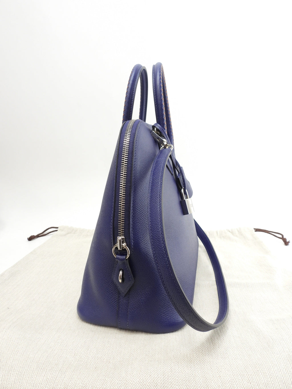 Hermès Bolide 1923 Tressage Epsom blu borsa a mano con tracolla @C 2