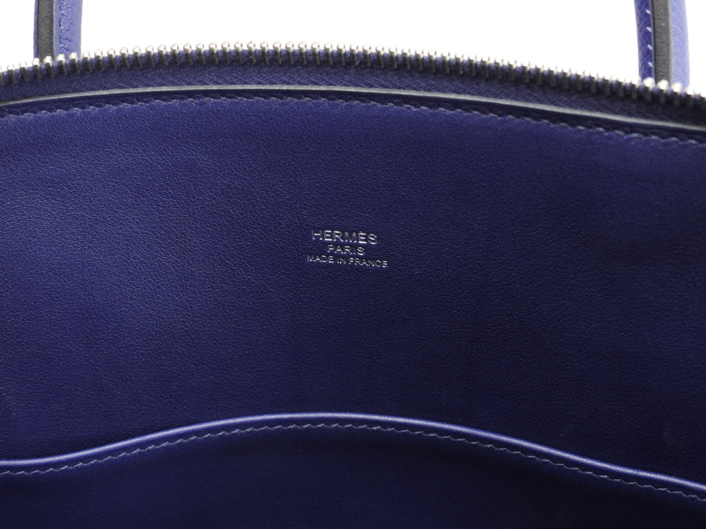 Hermès Bolide 1923 Tressage Epsom blu borsa a mano con tracolla @C 2