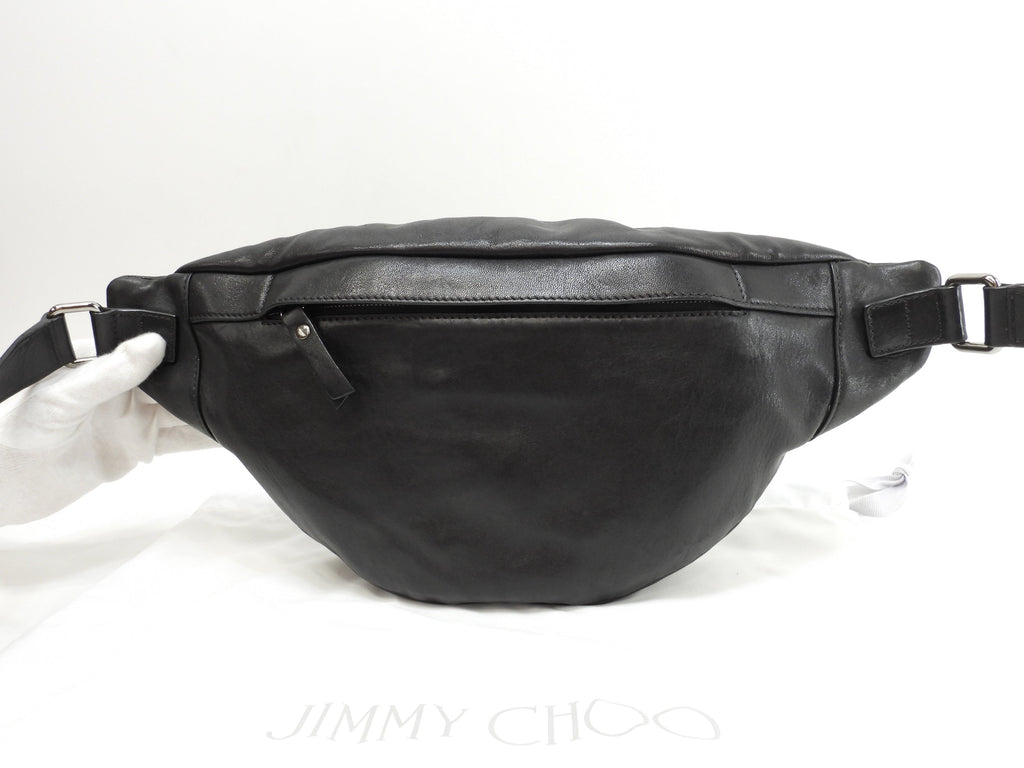 Jimmy Choo Dehlie Star Studs in pelle nera, marsupio, ottime condizioni @LXJSPN