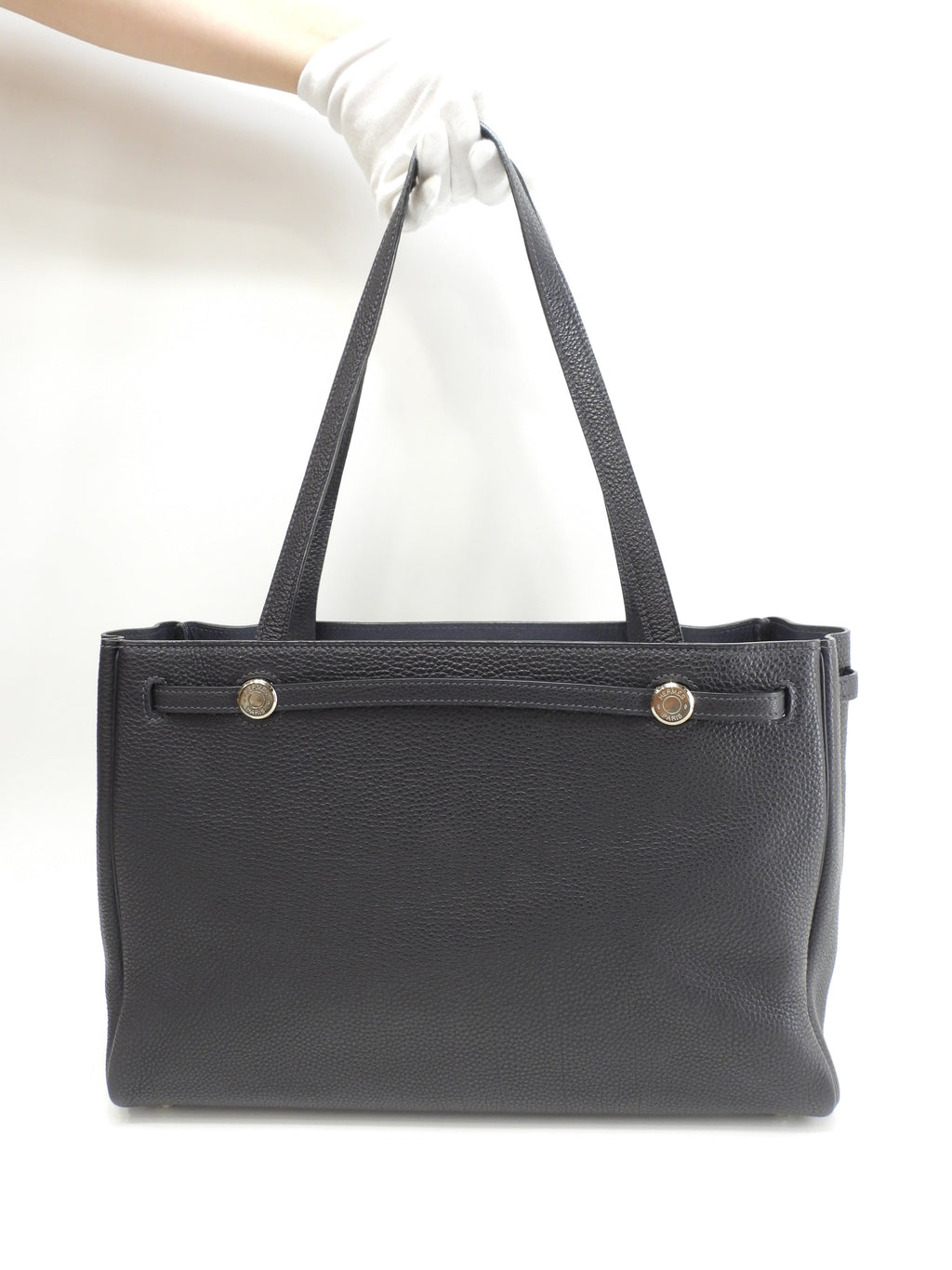 エルメス カバナ トゴ紺 シルバー金具 トートバッグ ショルダーバッグ 極美品@□E