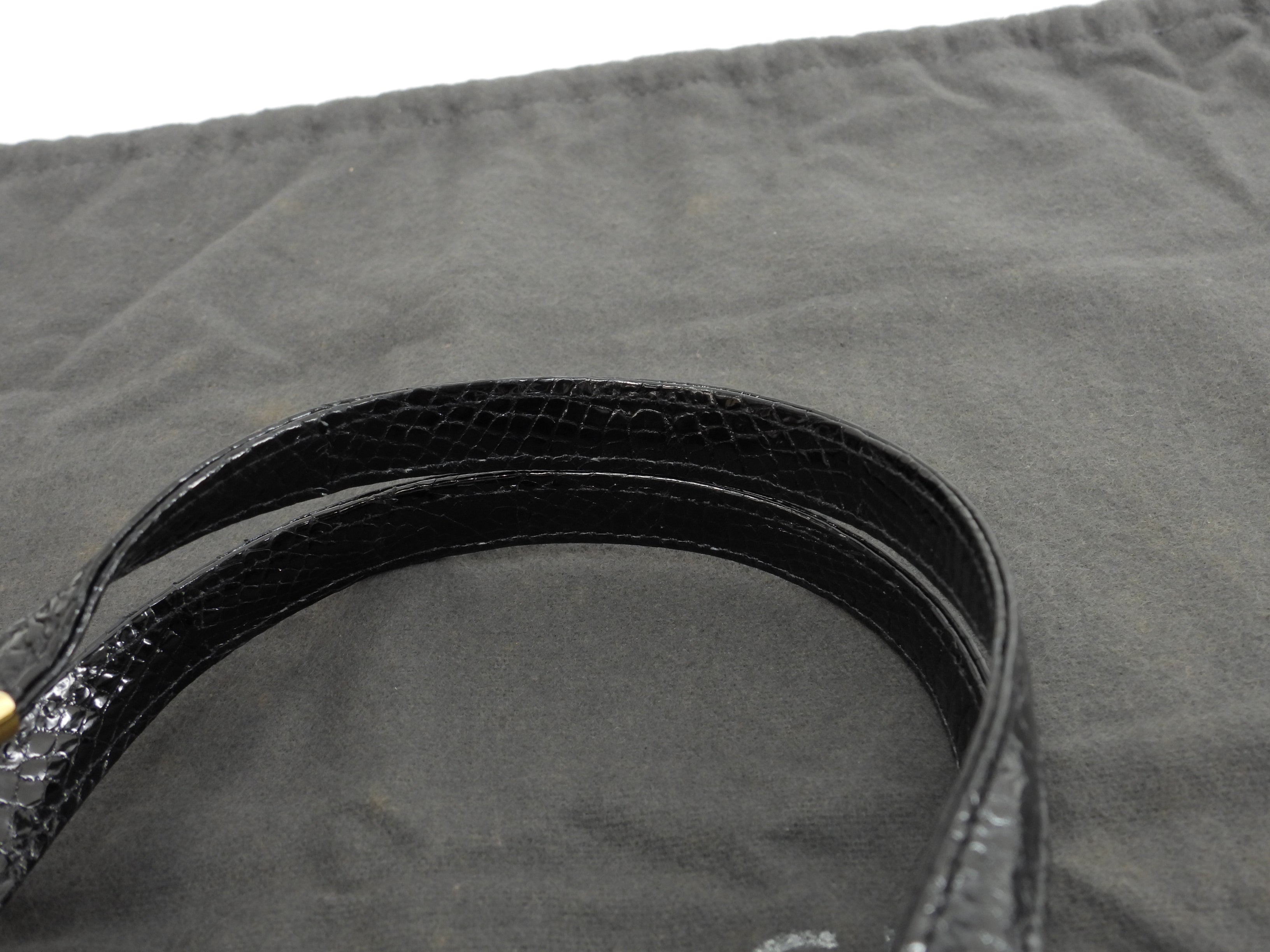 Contessa Mini Borsa a Mano Coccodrillo Nera Mini Tote Rara Ottime Condizioni @ 84