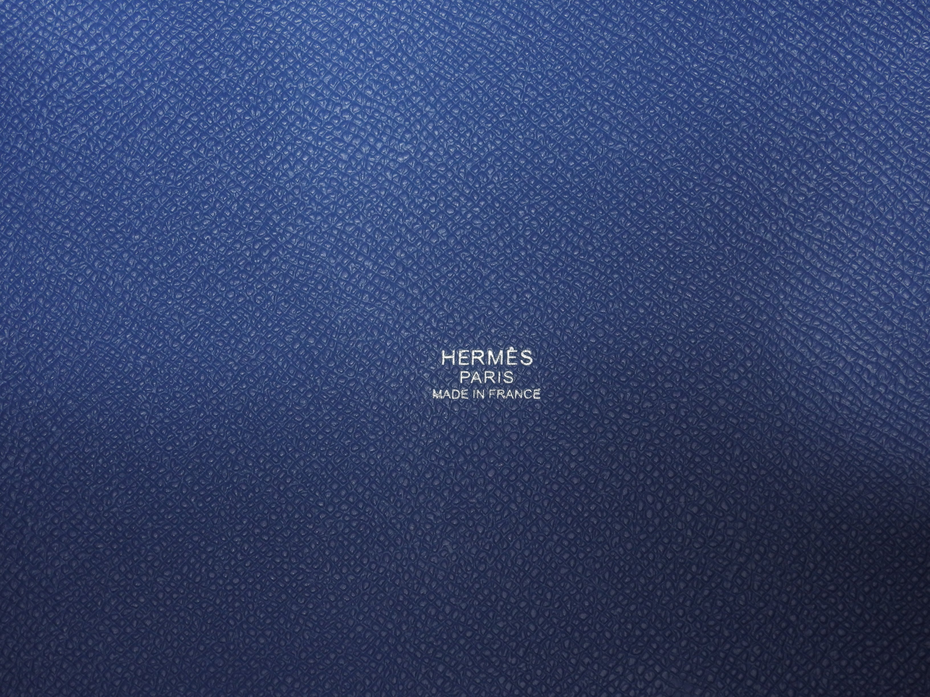 Hermes Picotin Lock MM Tressage Epsom blu borsa a mano bella condizione @C 3