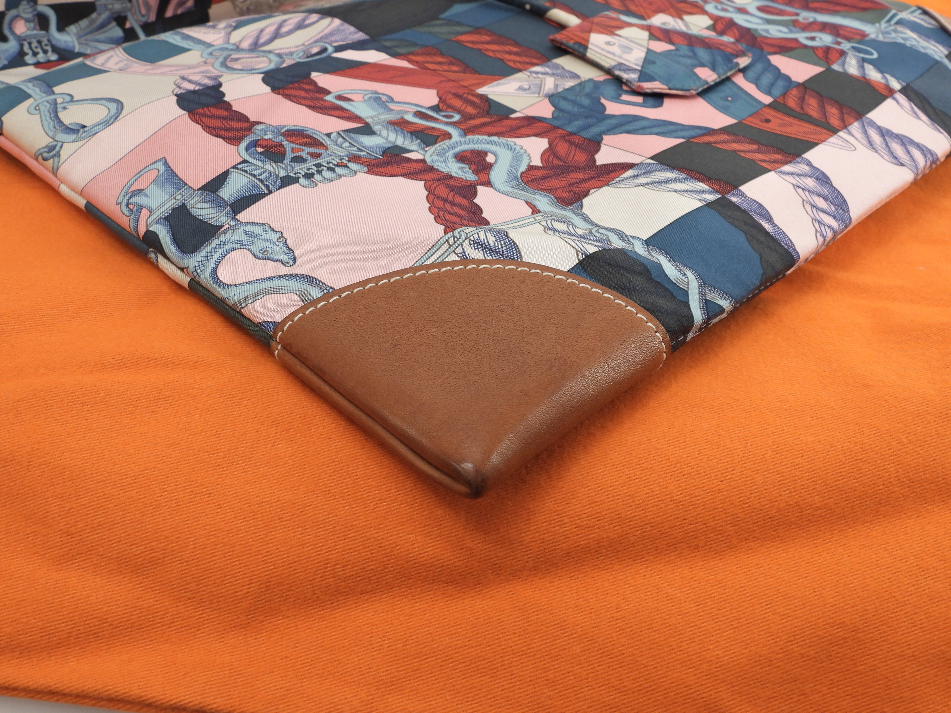 Hermes Silkycity PM Seta/Pelle Marrone Rosa Borsa a Spalla Ottime Condizioni@T 2