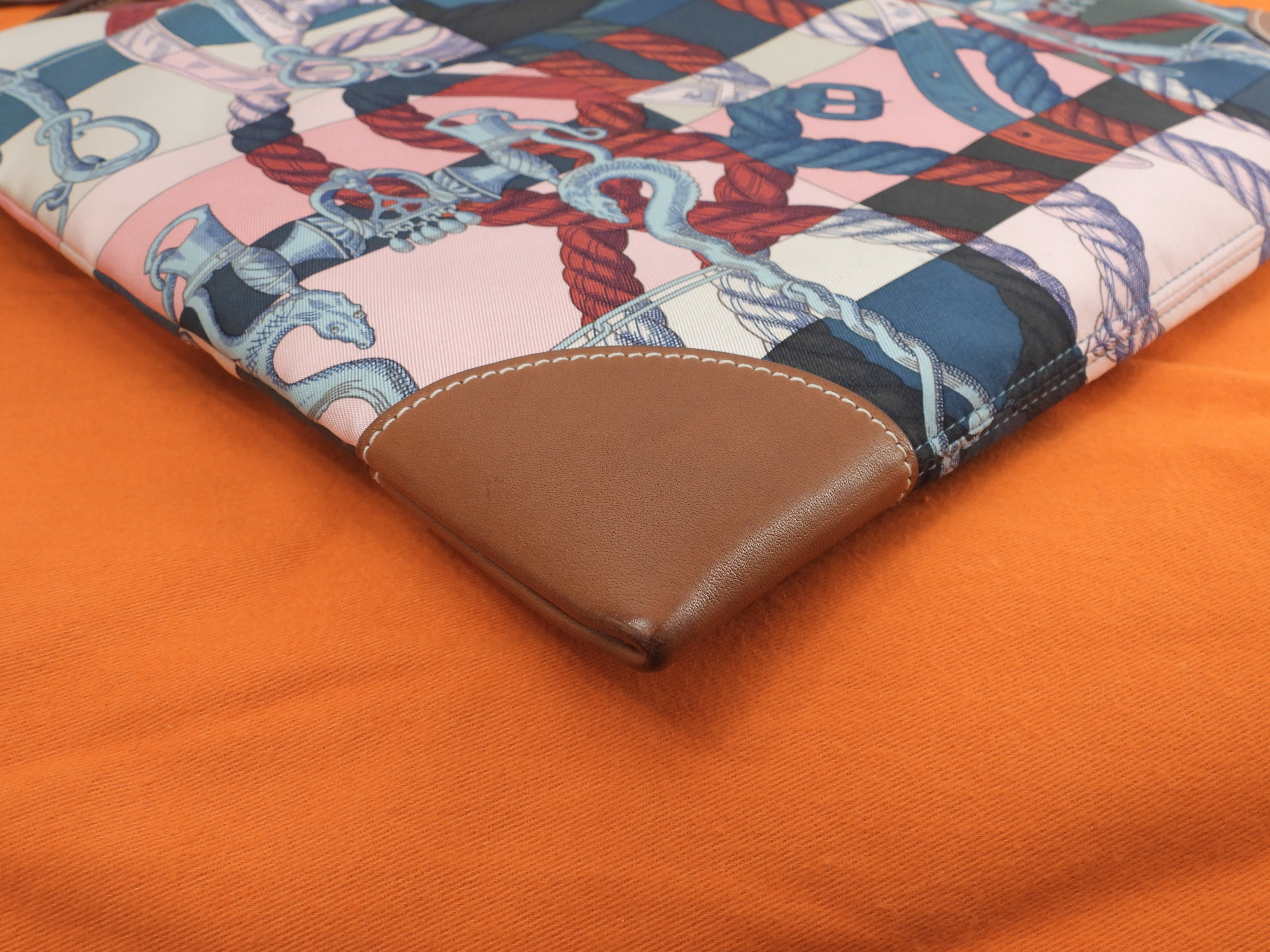 Hermes Silkycity PM Seta/Pelle Marrone Rosa Borsa a Spalla Ottime Condizioni@T 2