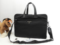 Borsello Prada grande in pelle Saffiano/nylon nero con portadocumenti con cerniera@165 3