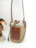 Chloe x Mifuko borsa a tracolla rafia pelle marrone borsa a cesto edizione limitata pari al nuovo@ 3