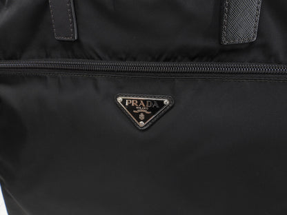 Borsello Prada grande in pelle Saffiano/nylon nero con portadocumenti con cerniera@165 3