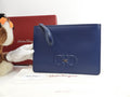 Salvatore Ferragamo Clutch in pelle liscia blu Seconda borsa Nuova @GG-24A124