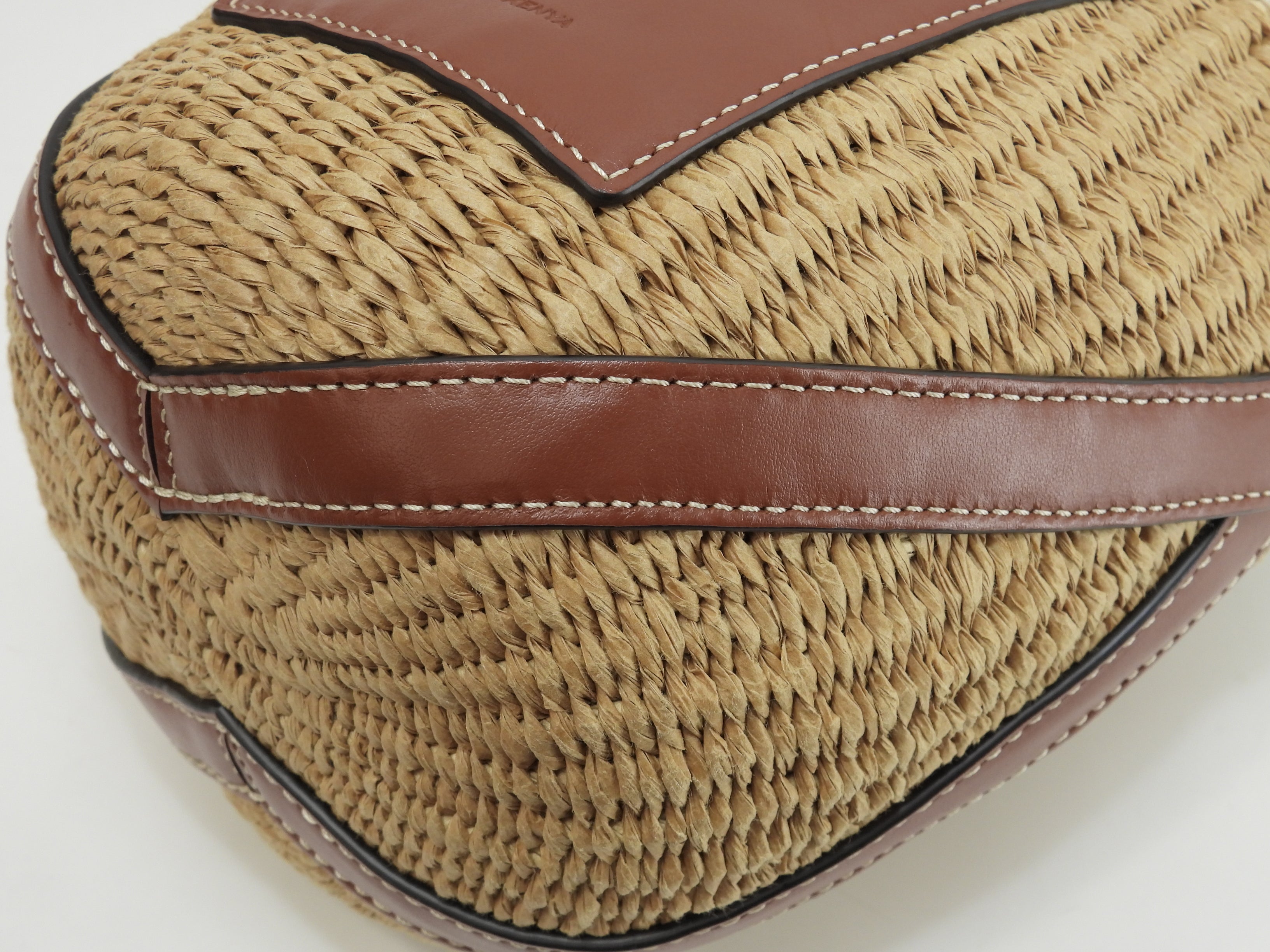 Chloe x Mifuko borsa a tracolla rafia pelle marrone borsa a cesto edizione limitata pari al nuovo@ 3