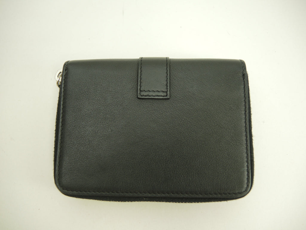 サンローラン スモールジップウォレット YSL レザー黒 コンパクト財布 美品@ 85
