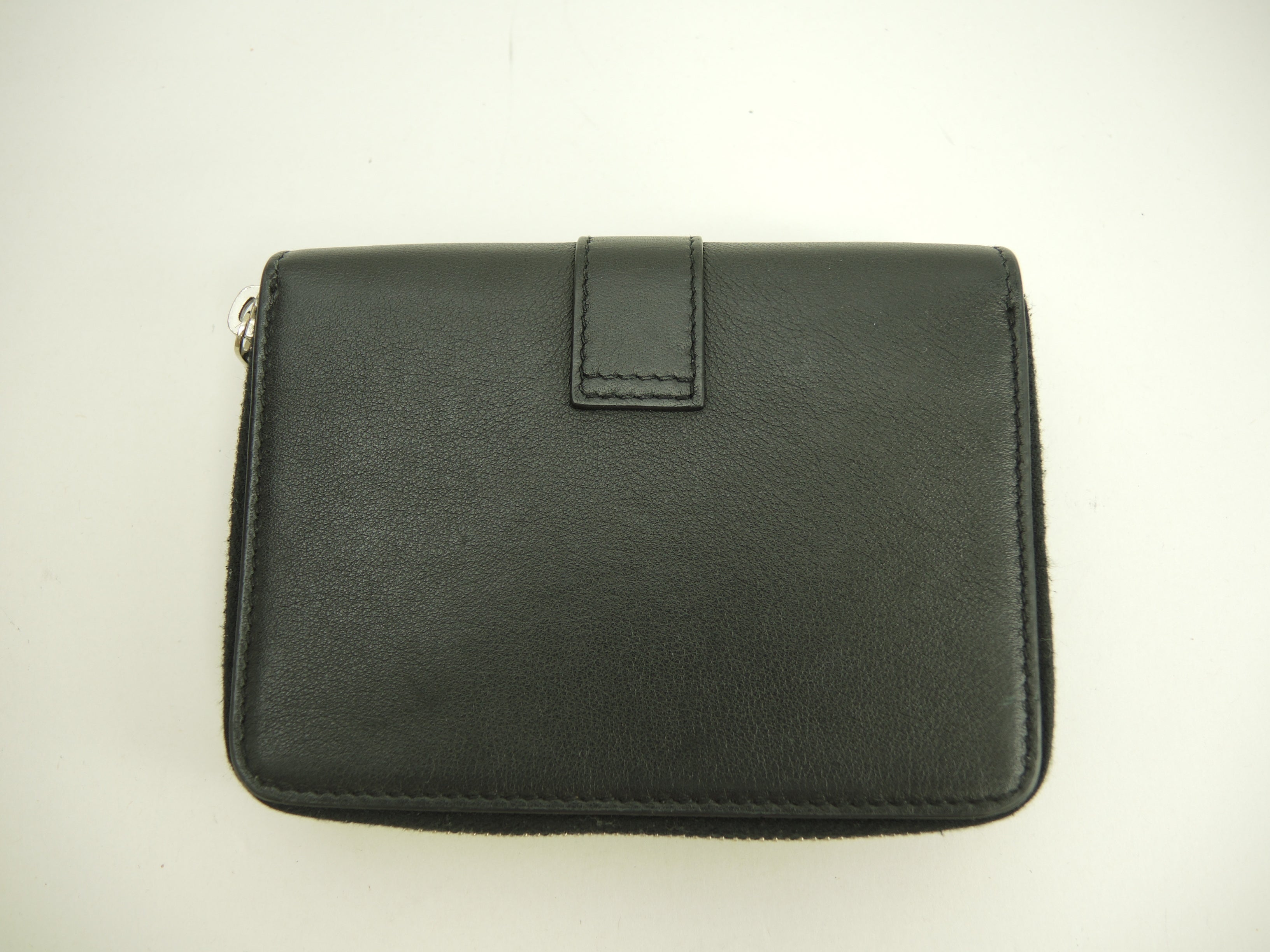 サンローラン スモールジップウォレット YSL レザー黒 コンパクト財布 美品@ 85