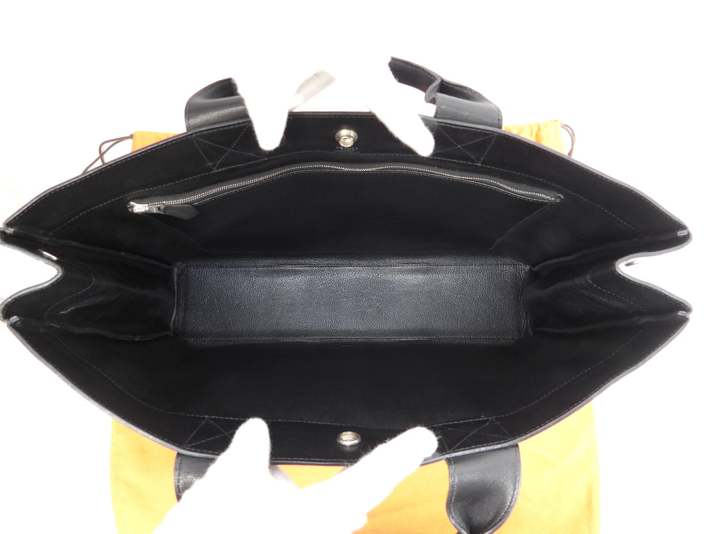 エルメス トートMM フールトゥ ヴィヴラート黒 ハンドバッグ ドキュメント メンズ@□E 10