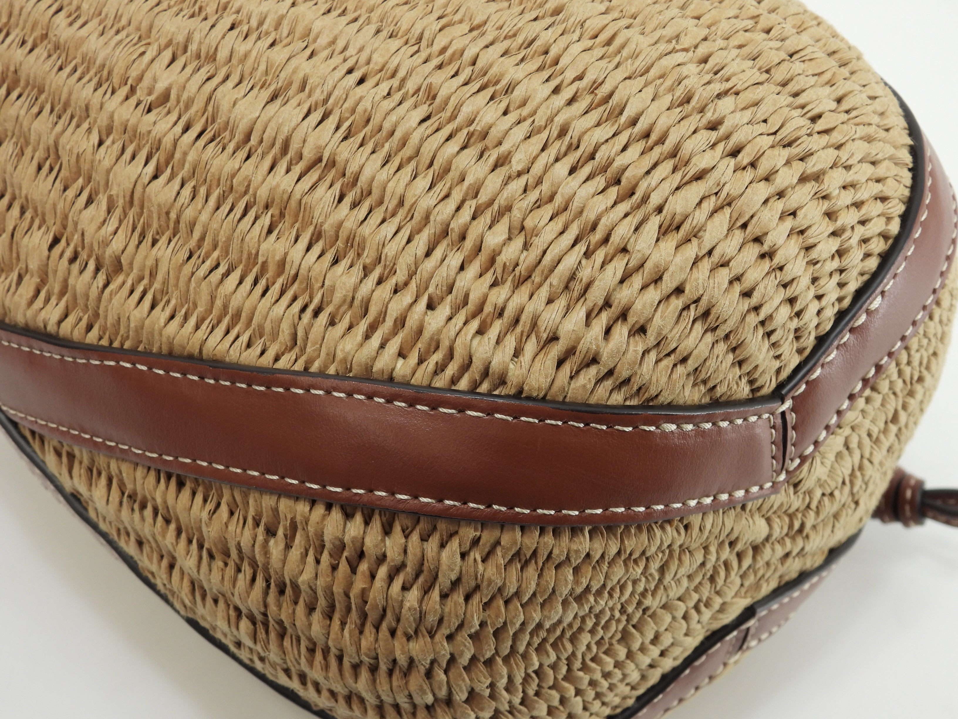 Chloe x Mifuko borsa a tracolla rafia pelle marrone borsa a cesto edizione limitata pari al nuovo@ 3