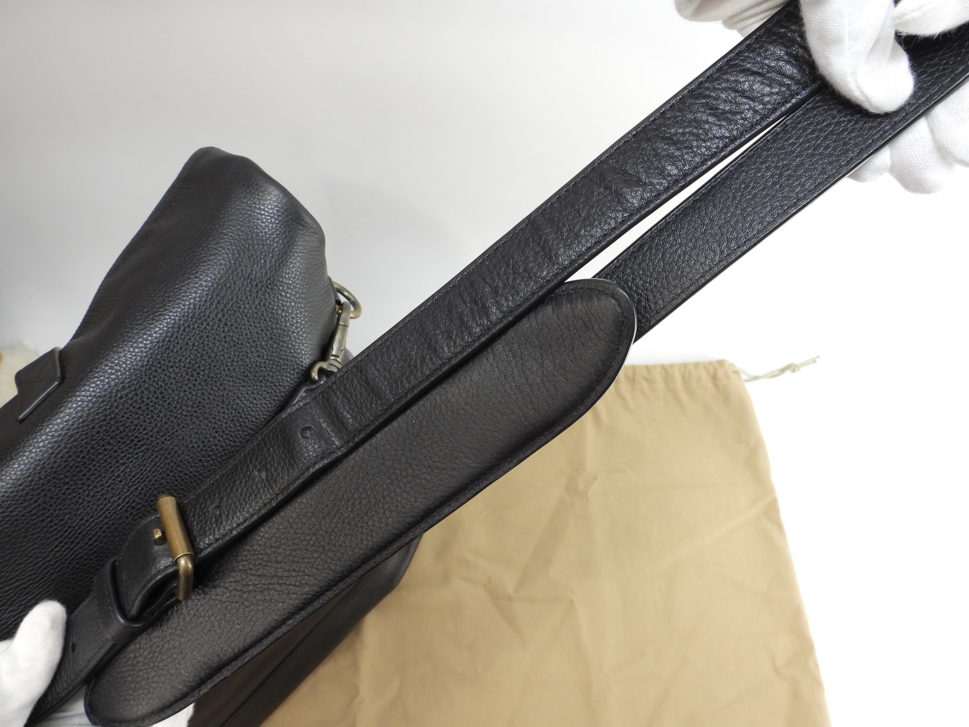 Burberry tote bag da uomo in pelle nera, con tracolla, ottimo stato @ 8