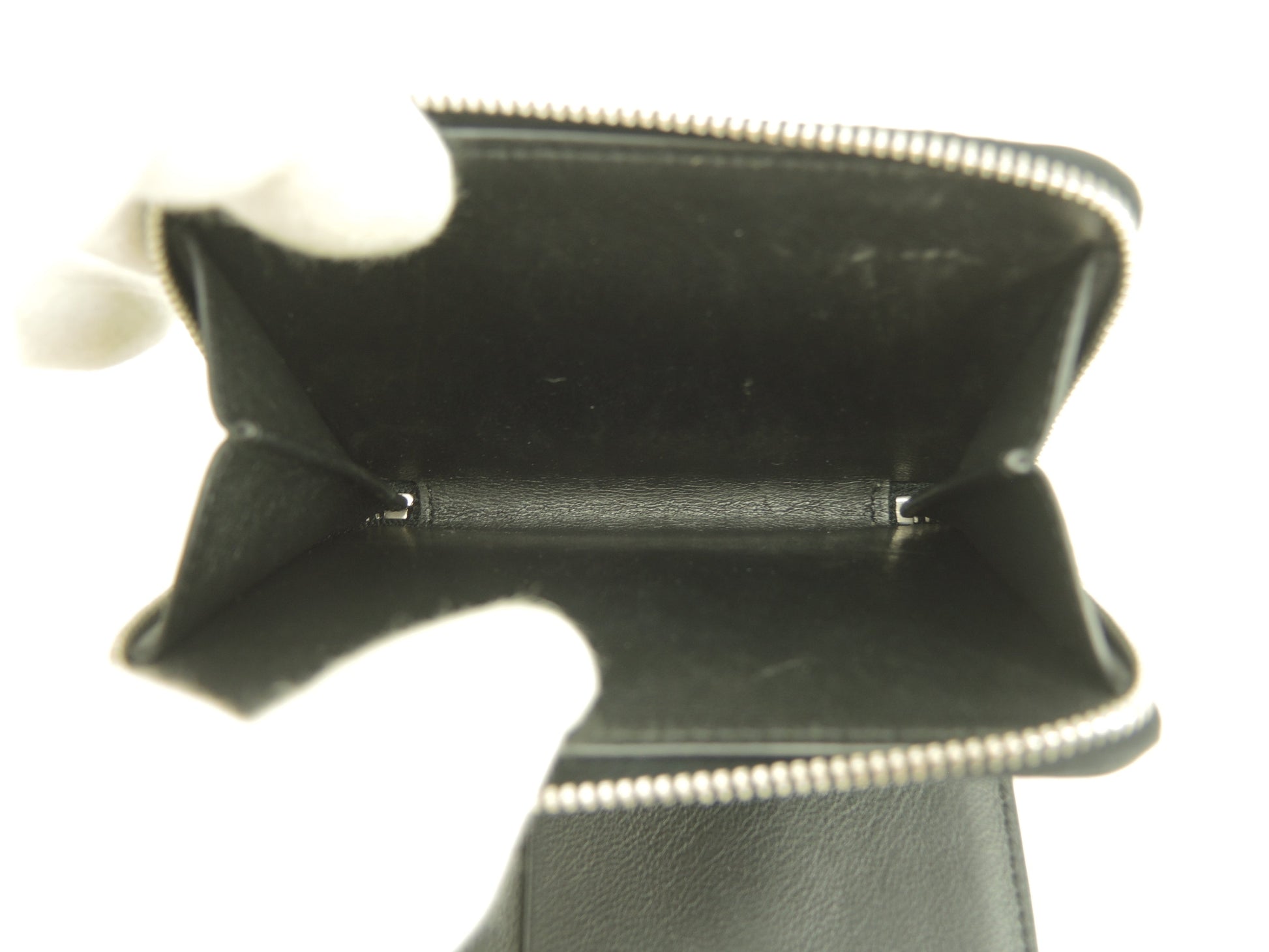 サンローラン スモールジップウォレット YSL レザー黒 コンパクト財布 美品@ 85