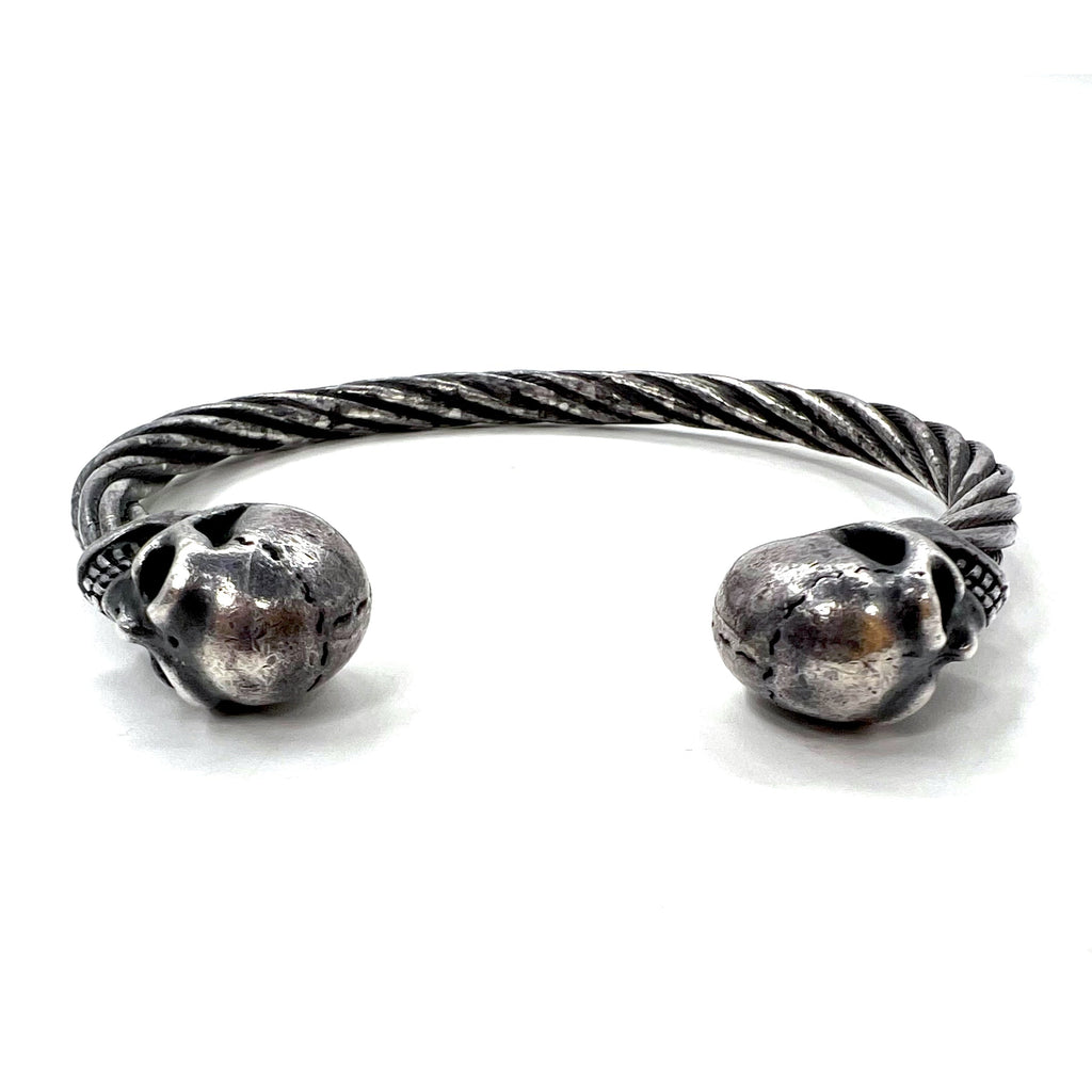 Gaboratory (GABOR) Bracciale rigido Skull Wire Bangle Argento
