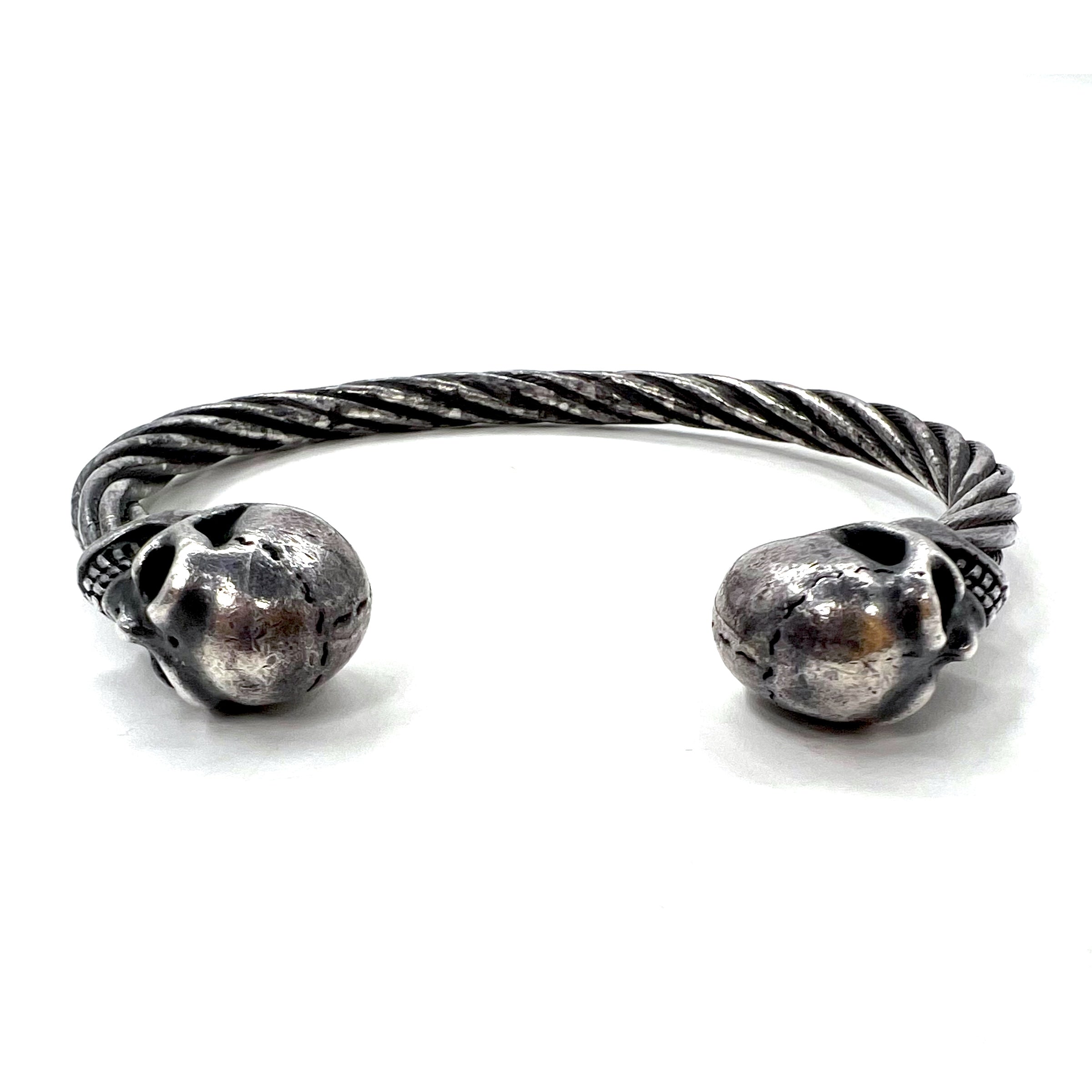 Gaboratory (GABOR) Bracciale rigido Skull Wire Bangle Argento