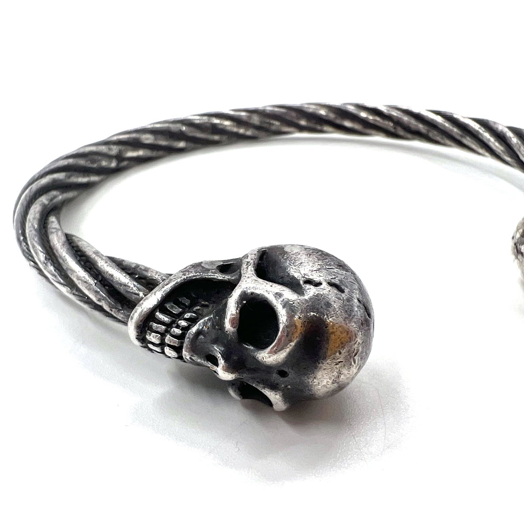 Gaboratory (GABOR) Bracciale rigido Skull Wire Bangle Argento