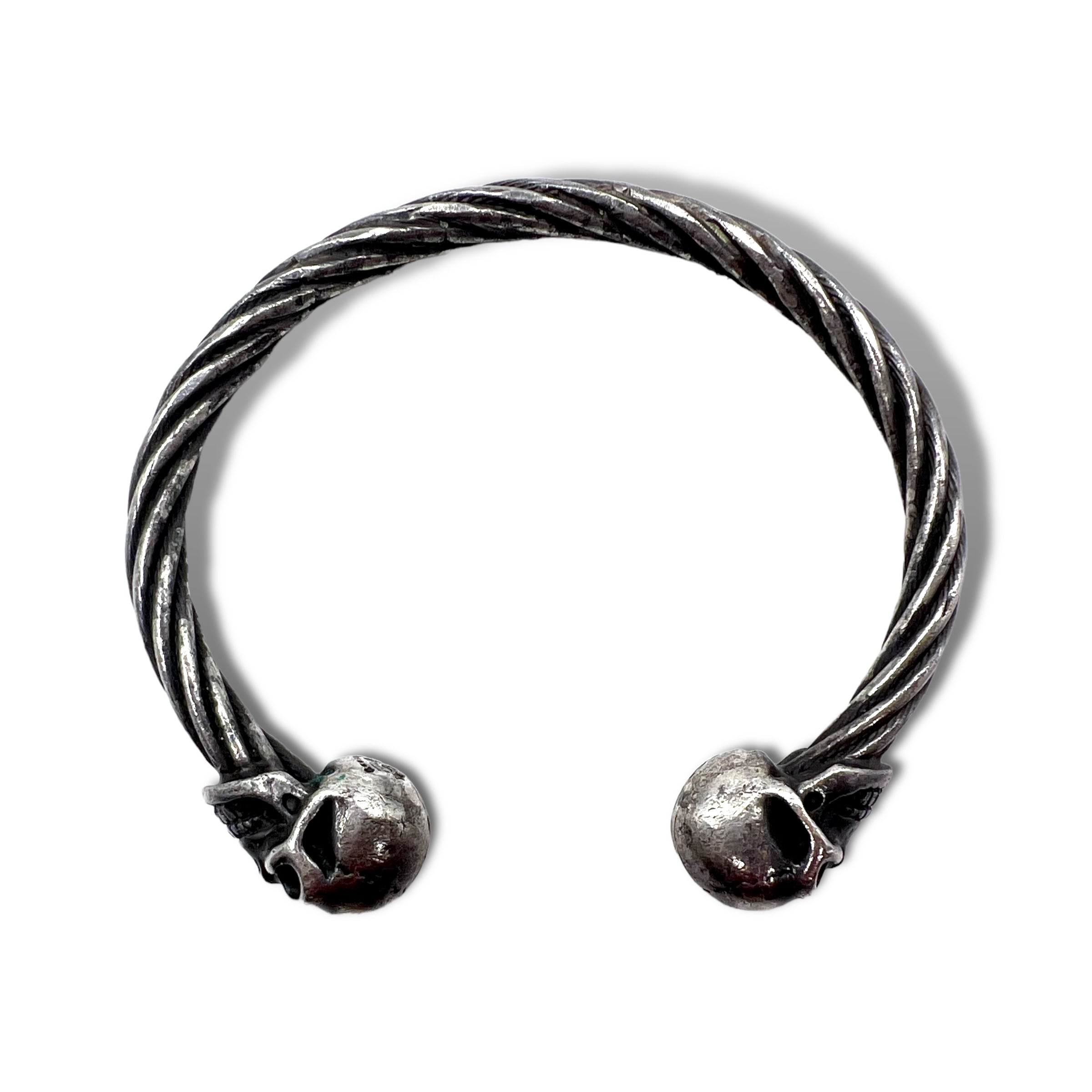 Gaboratory (GABOR) Bracciale rigido Skull Wire Bangle Argento