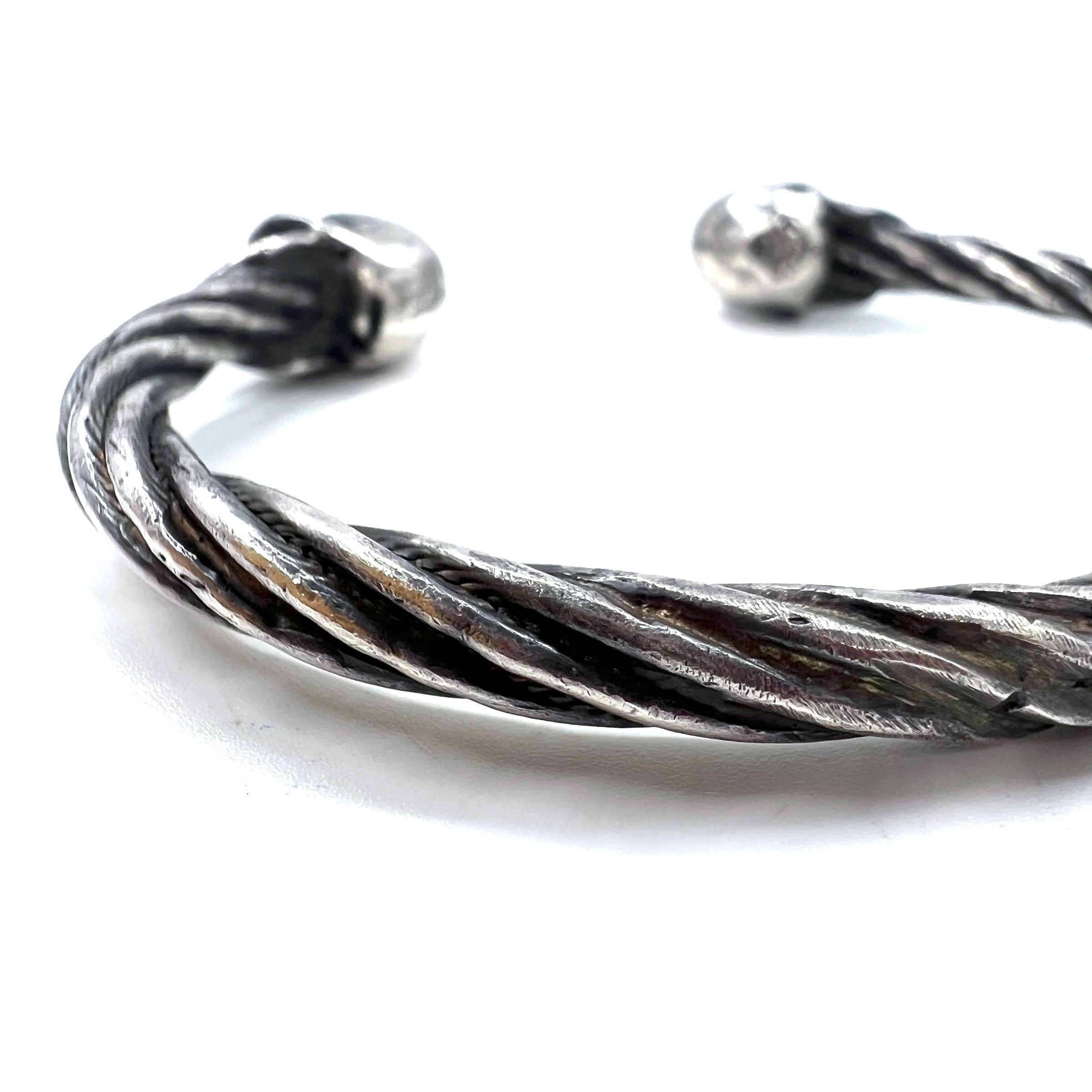 Gaboratory (GABOR) Bracciale rigido Skull Wire Bangle Argento