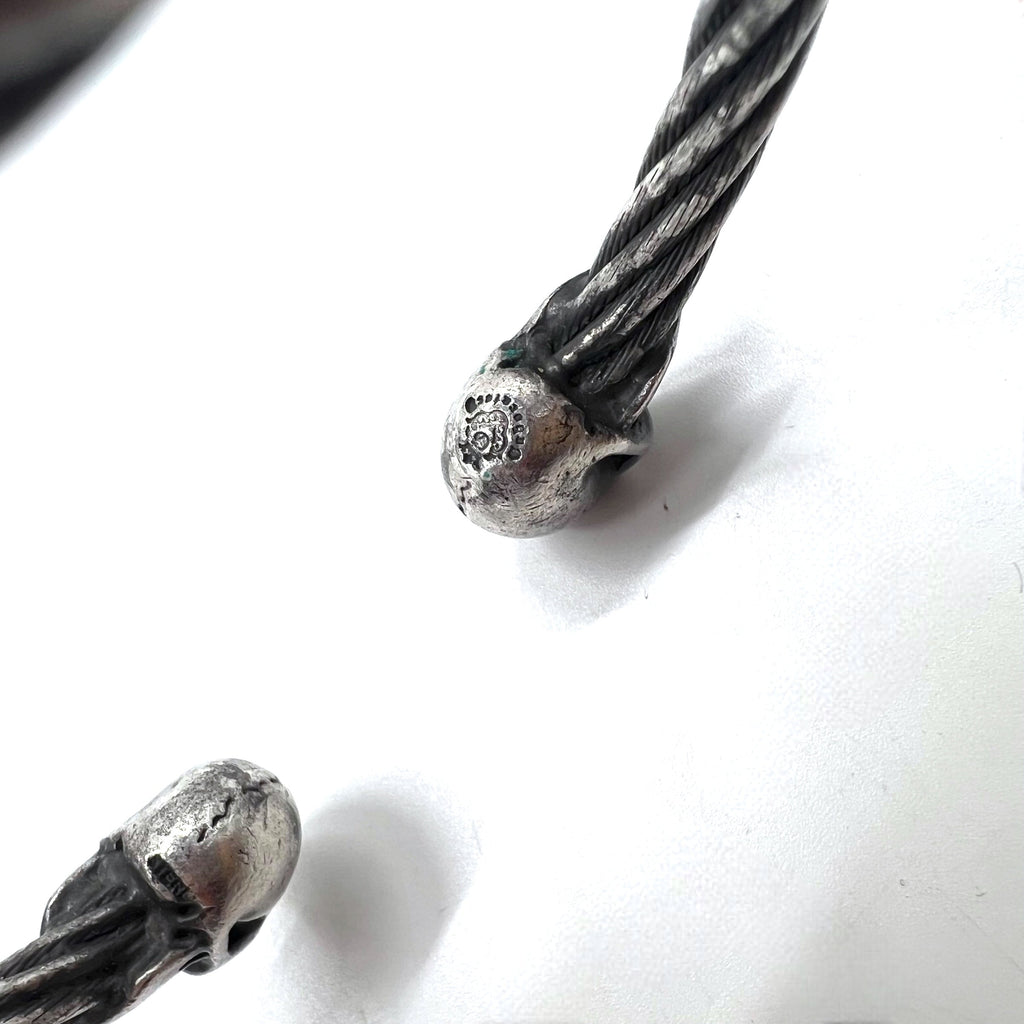 Gaboratory (GABOR) Bracciale rigido Skull Wire Bangle Argento