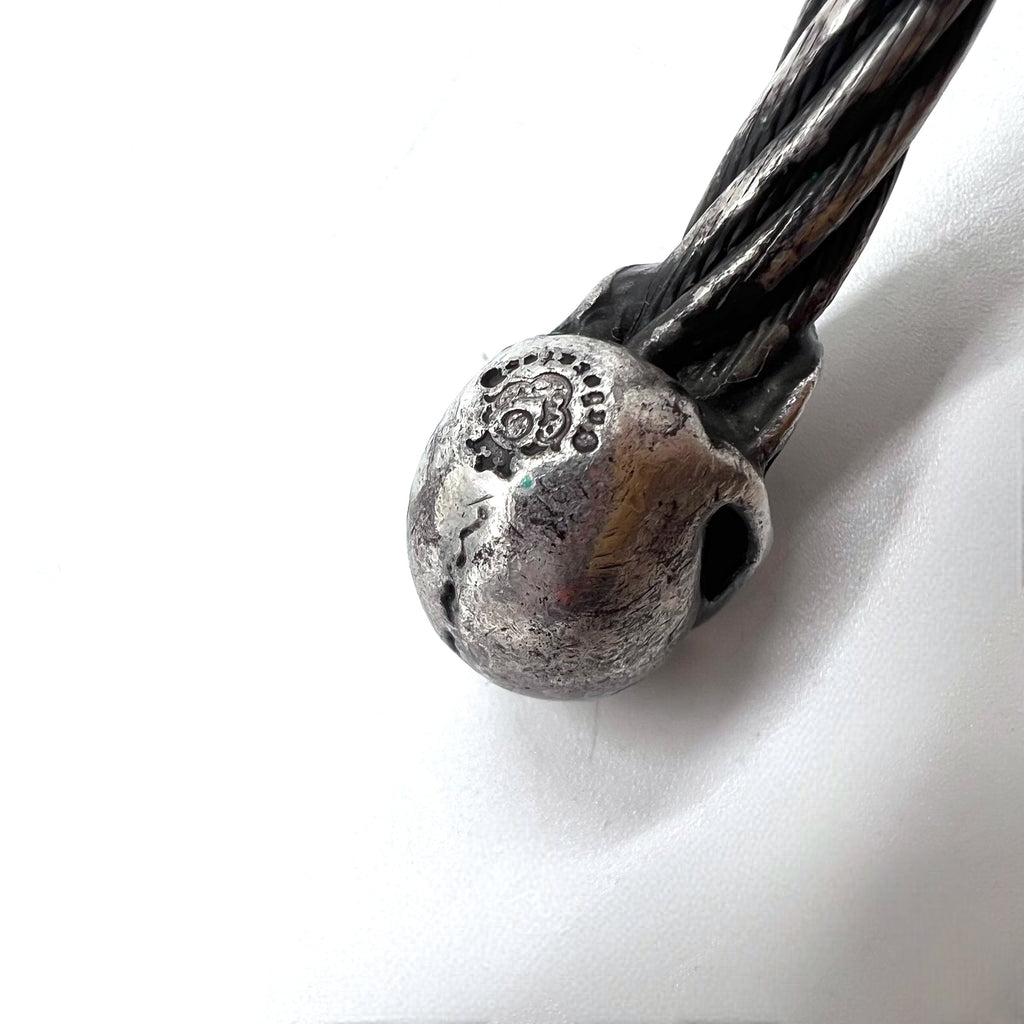 Gaboratory (GABOR) Bracciale rigido Skull Wire Bangle Argento