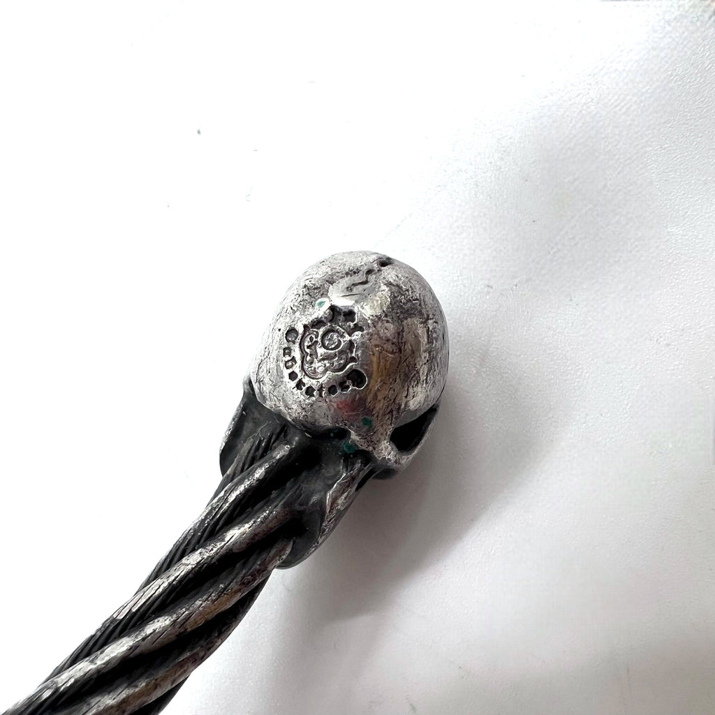 Gaboratory (GABOR) Bracciale rigido Skull Wire Bangle Argento