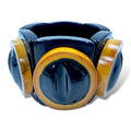 MARNI Bracciale rigido largo in legno di bambù nero