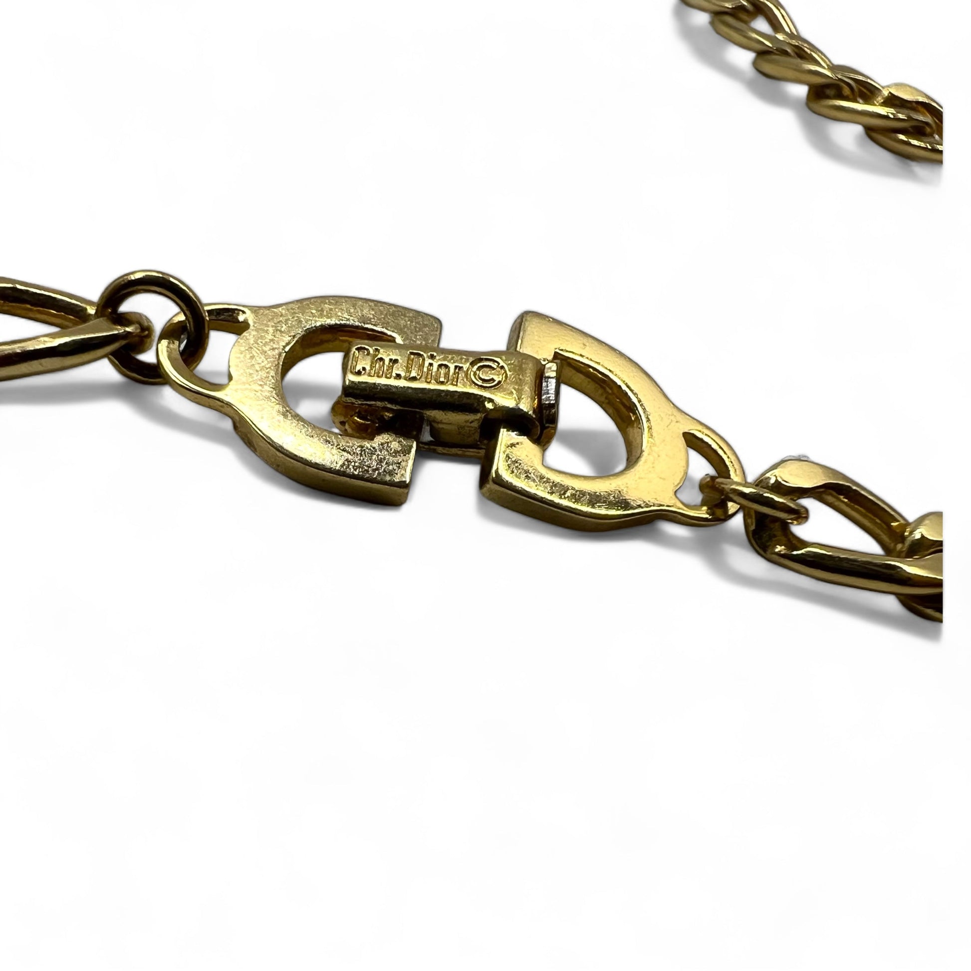 Christian Dior, catena a maglia barbazzale, collana d'oro, Made in Germany, con incisione GERMANY