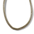 Collana a catena con maglie a spina di pesce, colore argento, oro 18 carati