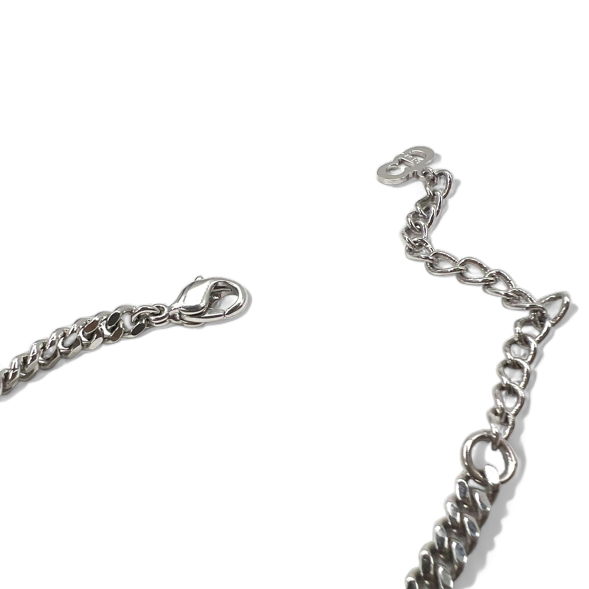 Christian Dior Lucchetto Bracciale a catena a maglie forzate Argento