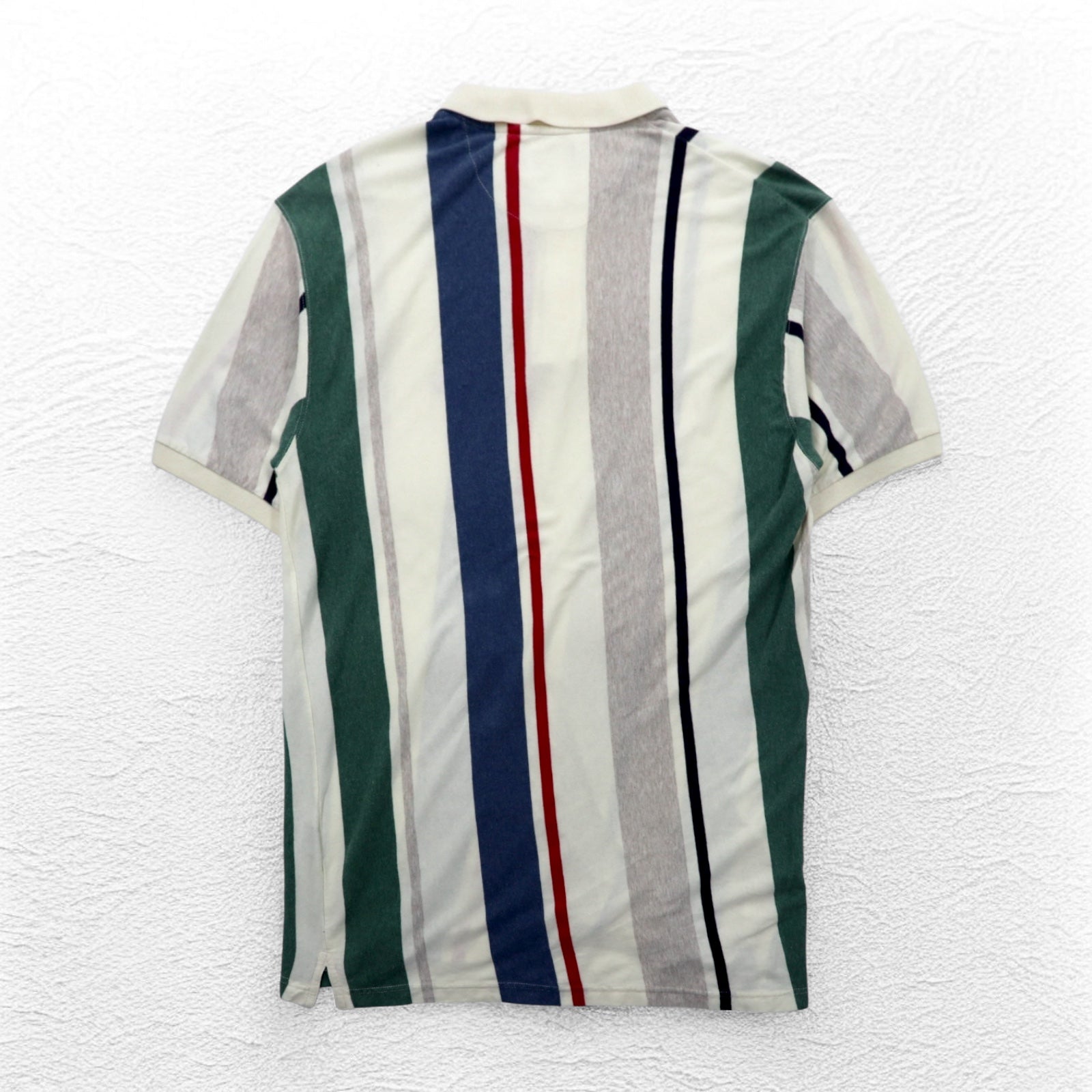 CHAPS RALPH LAUREN Polo L a righe multistrato anni '90 Bianco con logo ricamato