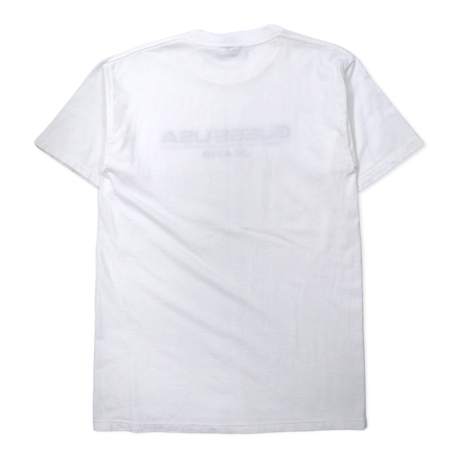 GUESS U.S.A. T-shirt anni '90 con stampa logo, taglia M, colore bianco, cotone, made in Messico
