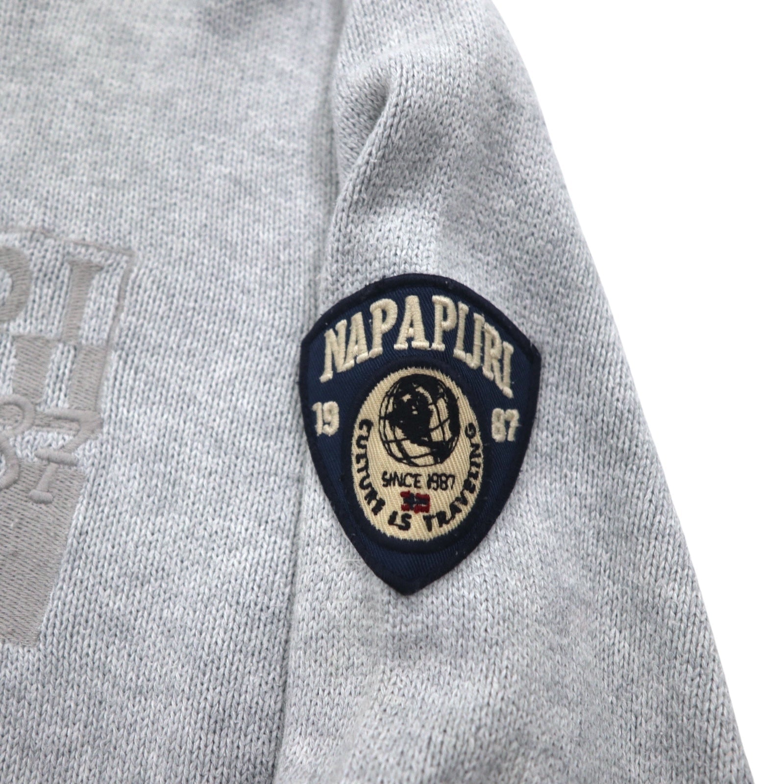 NAPAPIJRI Maglione in cotone lavorato a maglia M Grigio Toppa S13-DELEVEN S1358E