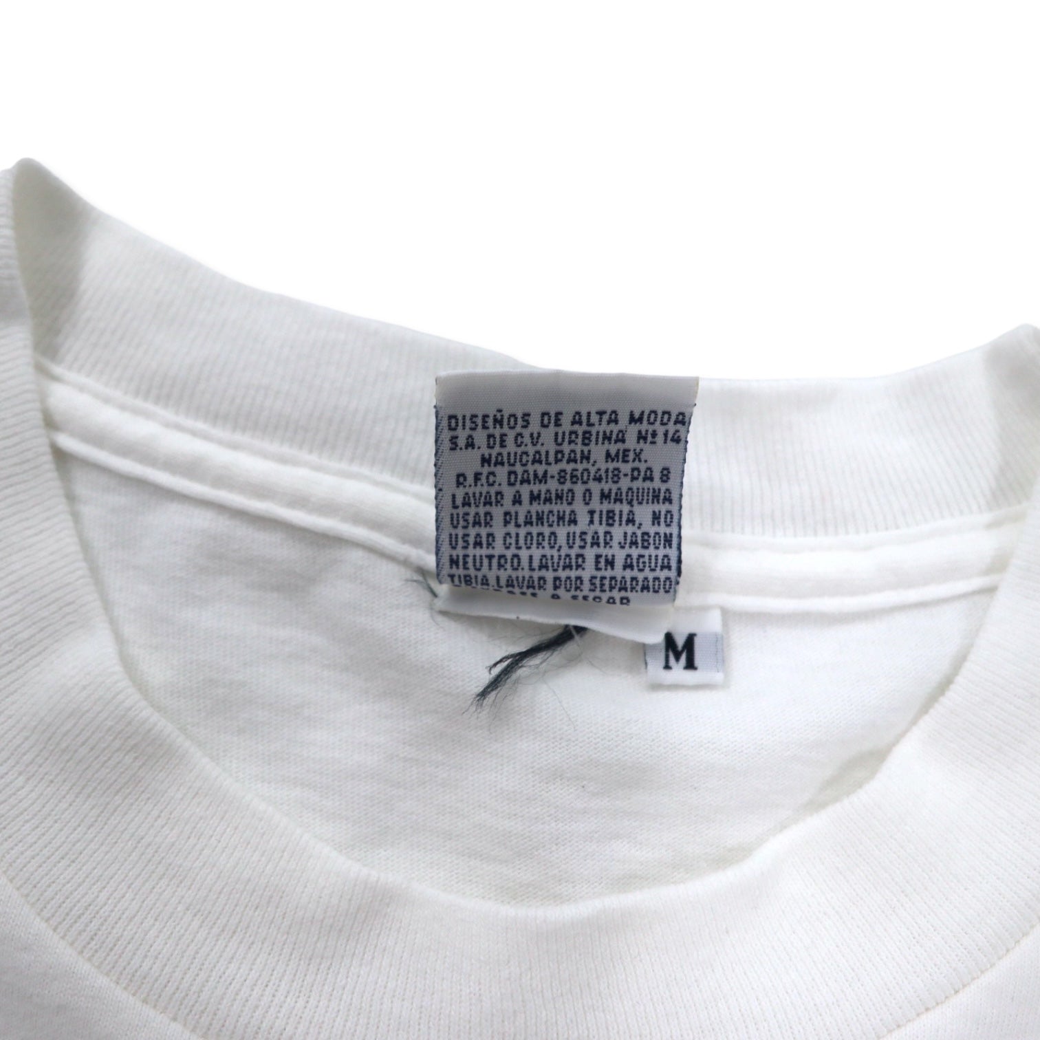 GUESS U.S.A. T-shirt anni '90 con stampa logo, taglia M, colore bianco, cotone, made in Messico