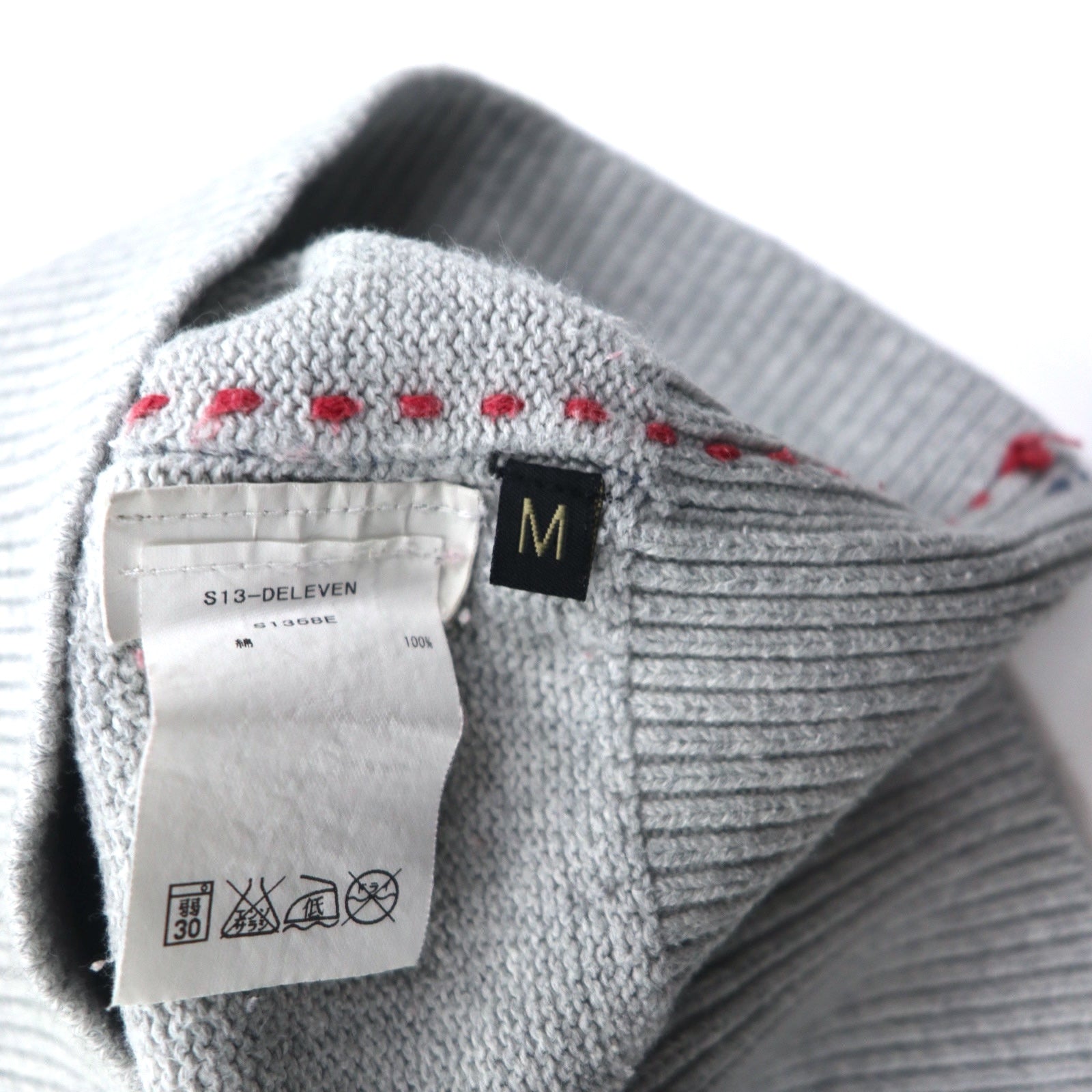 NAPAPIJRI Maglione in cotone lavorato a maglia M Grigio Toppa S13-DELEVEN S1358E