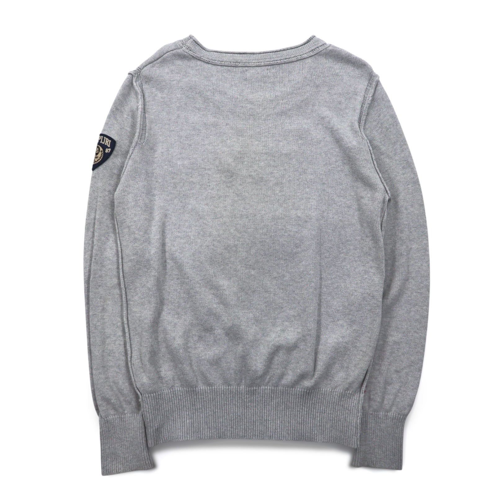 NAPAPIJRI Maglione in cotone lavorato a maglia M Grigio Toppa S13-DELEVEN S1358E