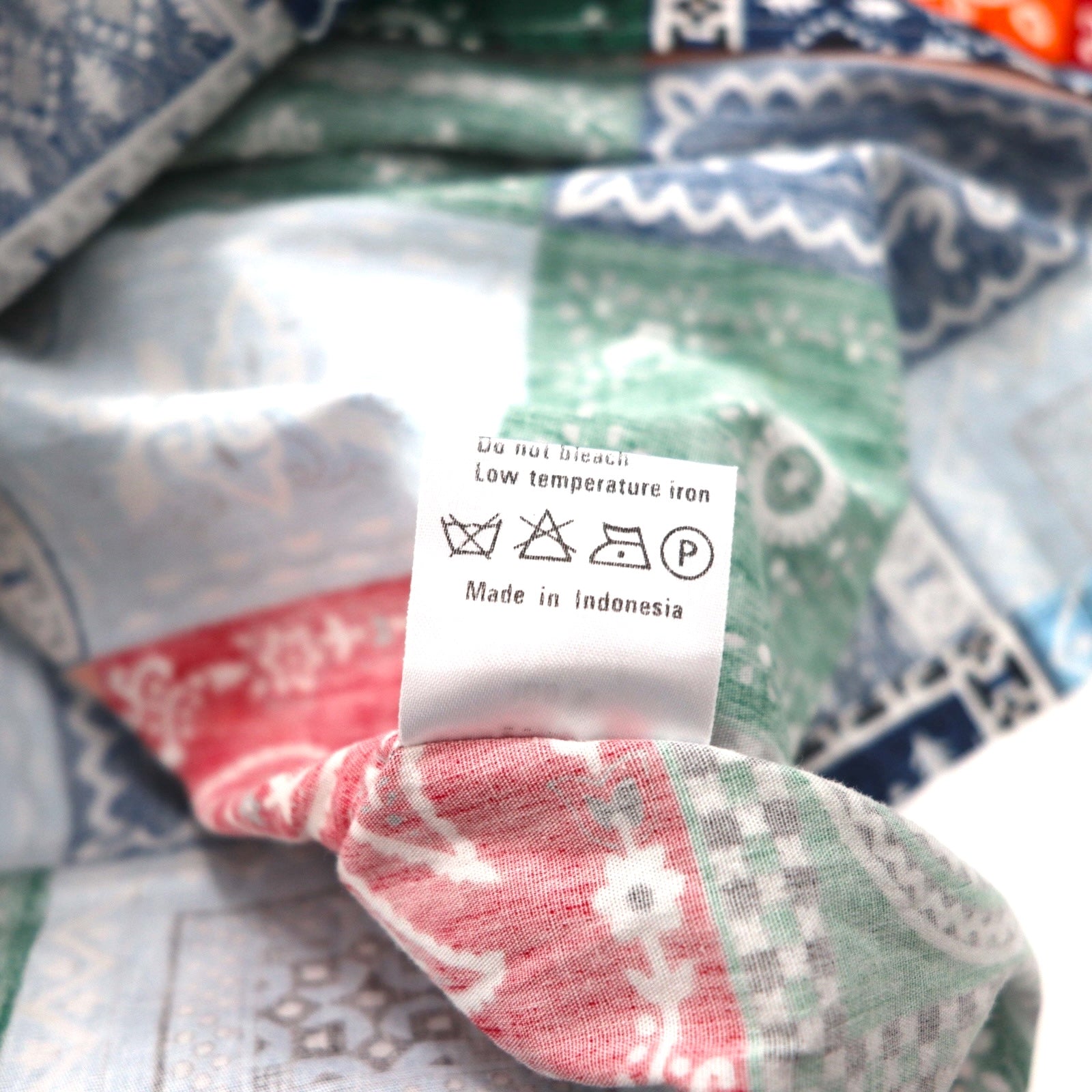 LUNA'S HELLO Bandana Patchwork Camicia a Maniche Corte con Colletto Aperto XL Multicolore Fantasia