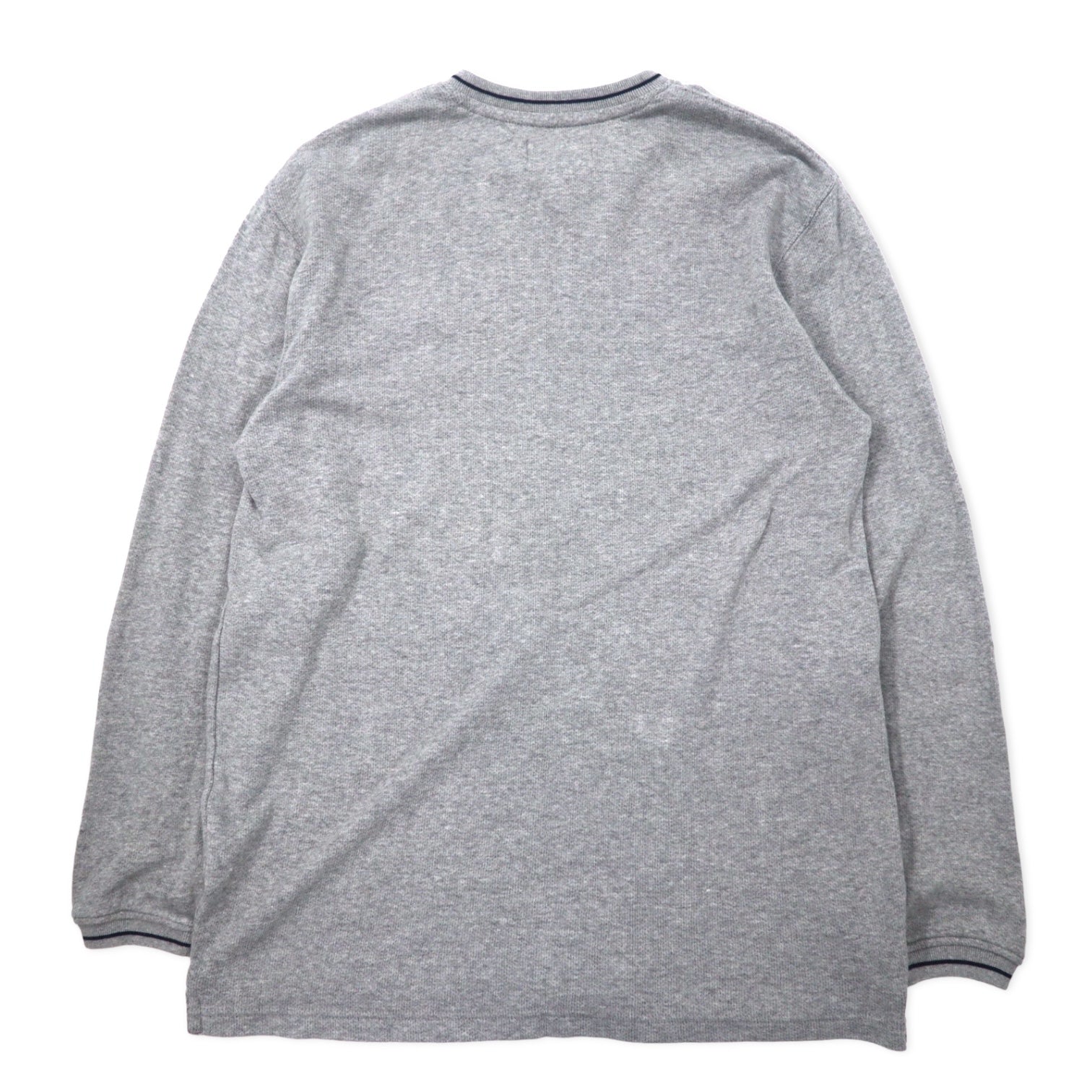 CHAPS RALPH LAUREN 90年代 Vネック ロングスリーブ Tシャツ ロンT L グレー コットン ワンポイントロゴ刺繍