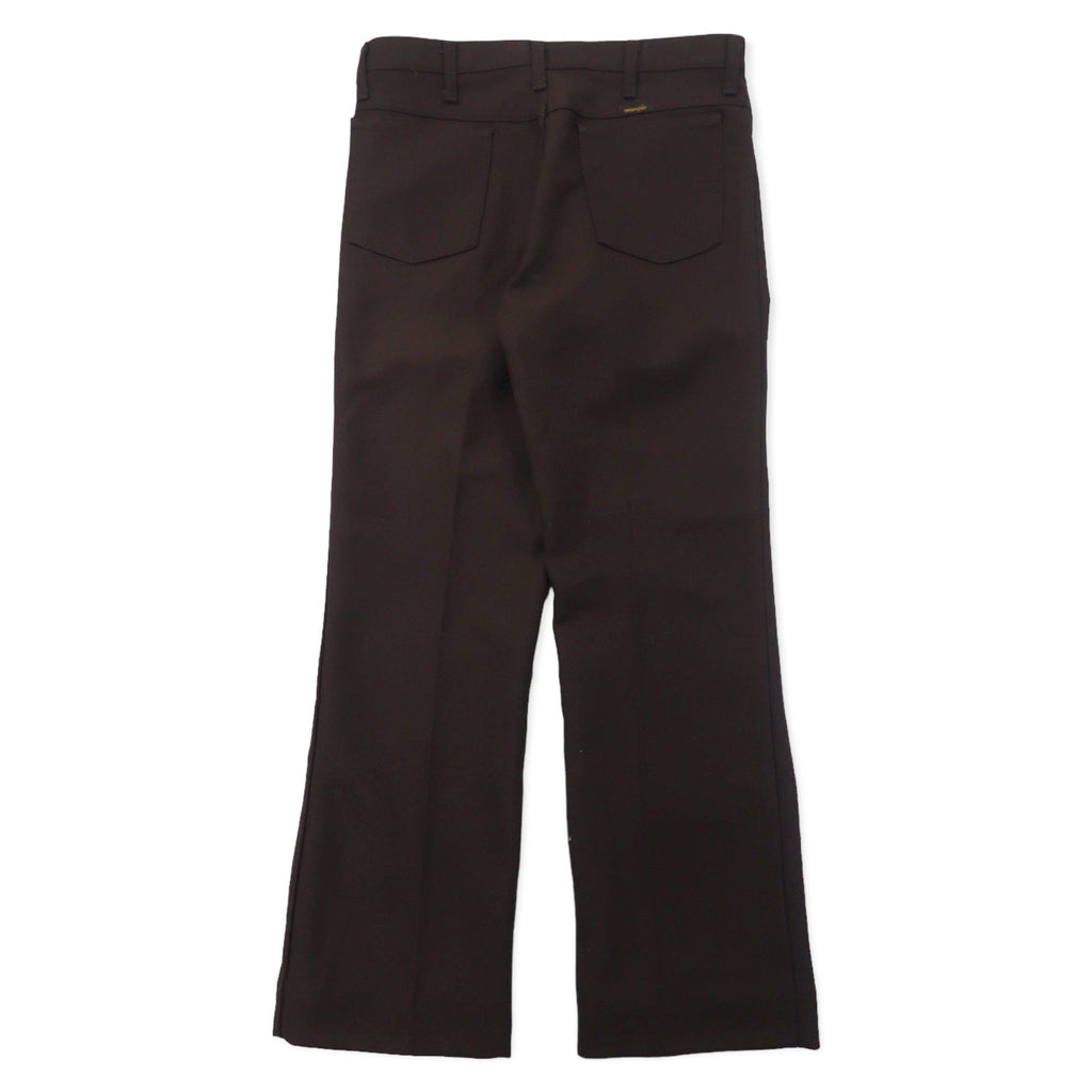 Wrangler Rancher Pants Bootcut 34 Marrone Poliestere Pieghe centrali 82BN Made in Messico