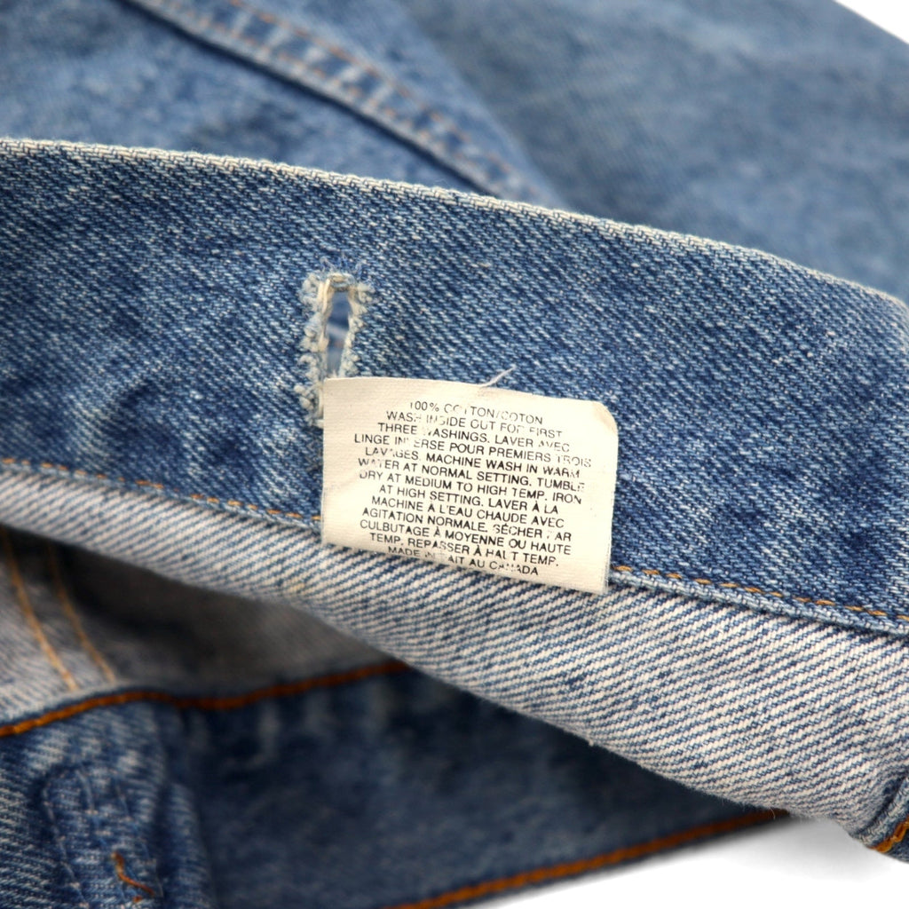 Y.A.R.N. × 90s Levi's Orange Tab 75505 Rielaborazione Ricostruzione Maglione Teschio Giacca di Jeans Maglione Teschio Giacca di Jeans Giacca trucker L Fatto a mano