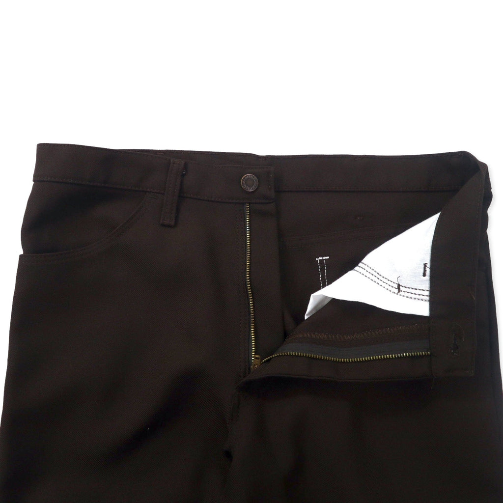 Wrangler Rancher Pants Bootcut 34 Marrone Poliestere Pieghe centrali 82BN Made in Messico