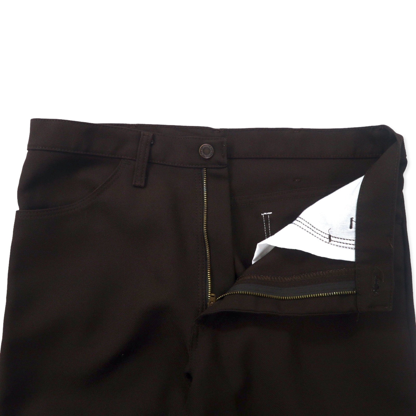 Wrangler Rancher Pants Bootcut 34 Marrone Poliestere Pieghe centrali 82BN Made in Messico