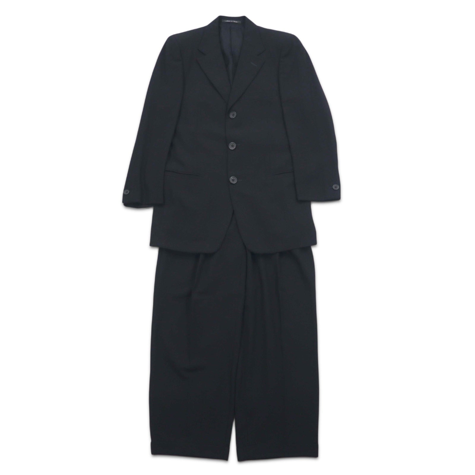 GIANNI VERSACE Abito oversize 3 bottoni Made in Italy M nero lana Medusa interno fantasia pantaloni larghi COUTURE