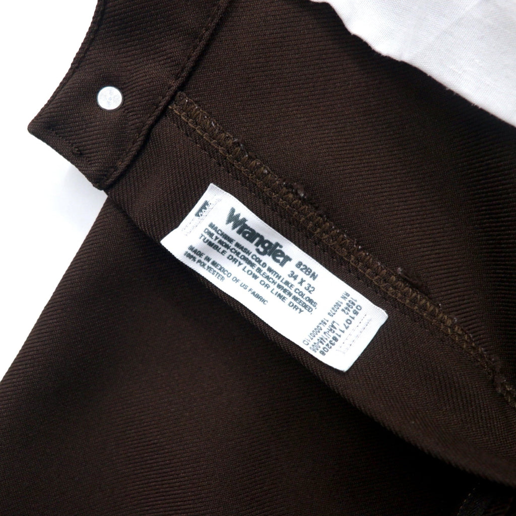 Wrangler Rancher Pants Bootcut 34 Marrone Poliestere Pieghe centrali 82BN Made in Messico