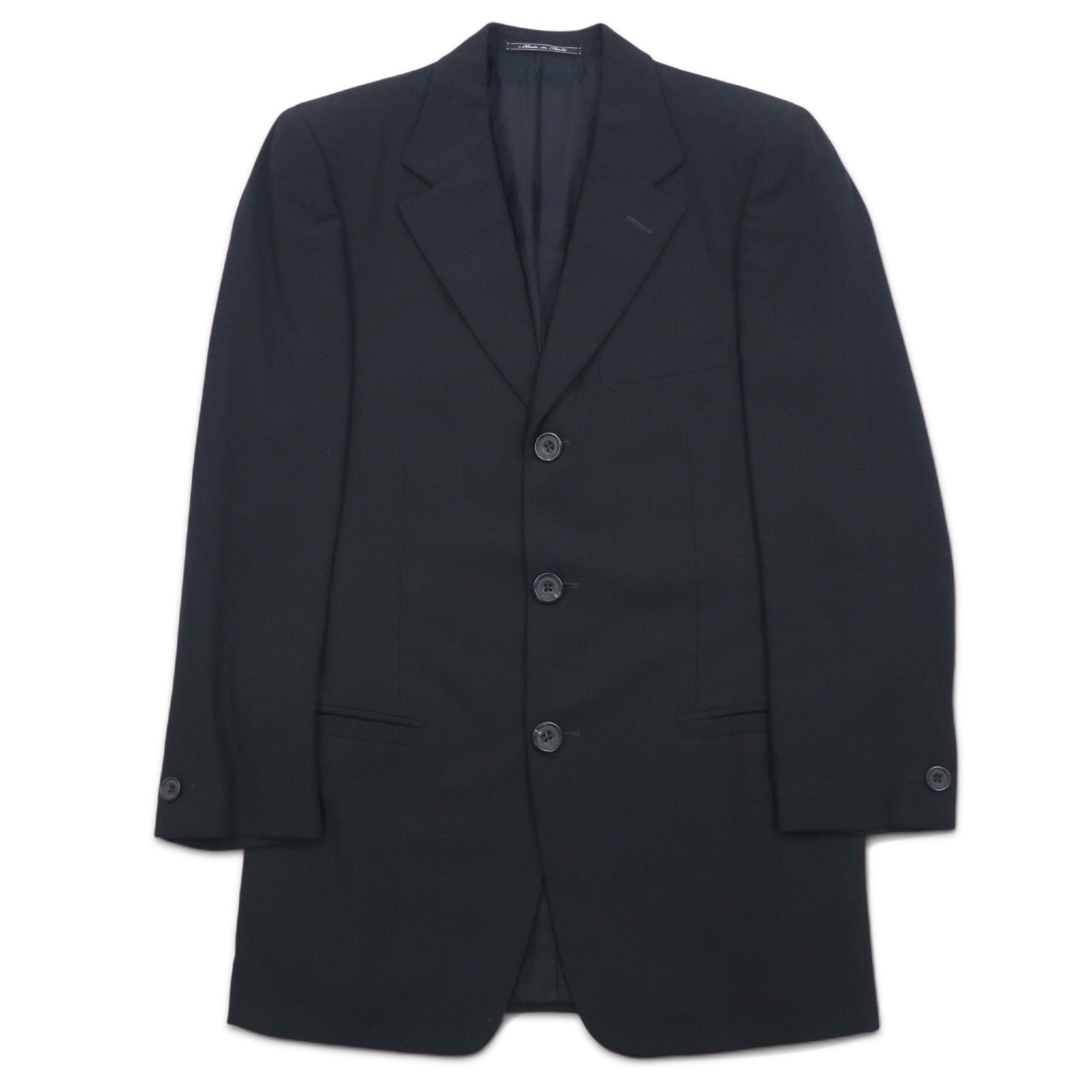 GIANNI VERSACE Abito oversize 3 bottoni Made in Italy M nero lana Medusa interno fantasia pantaloni larghi COUTURE
