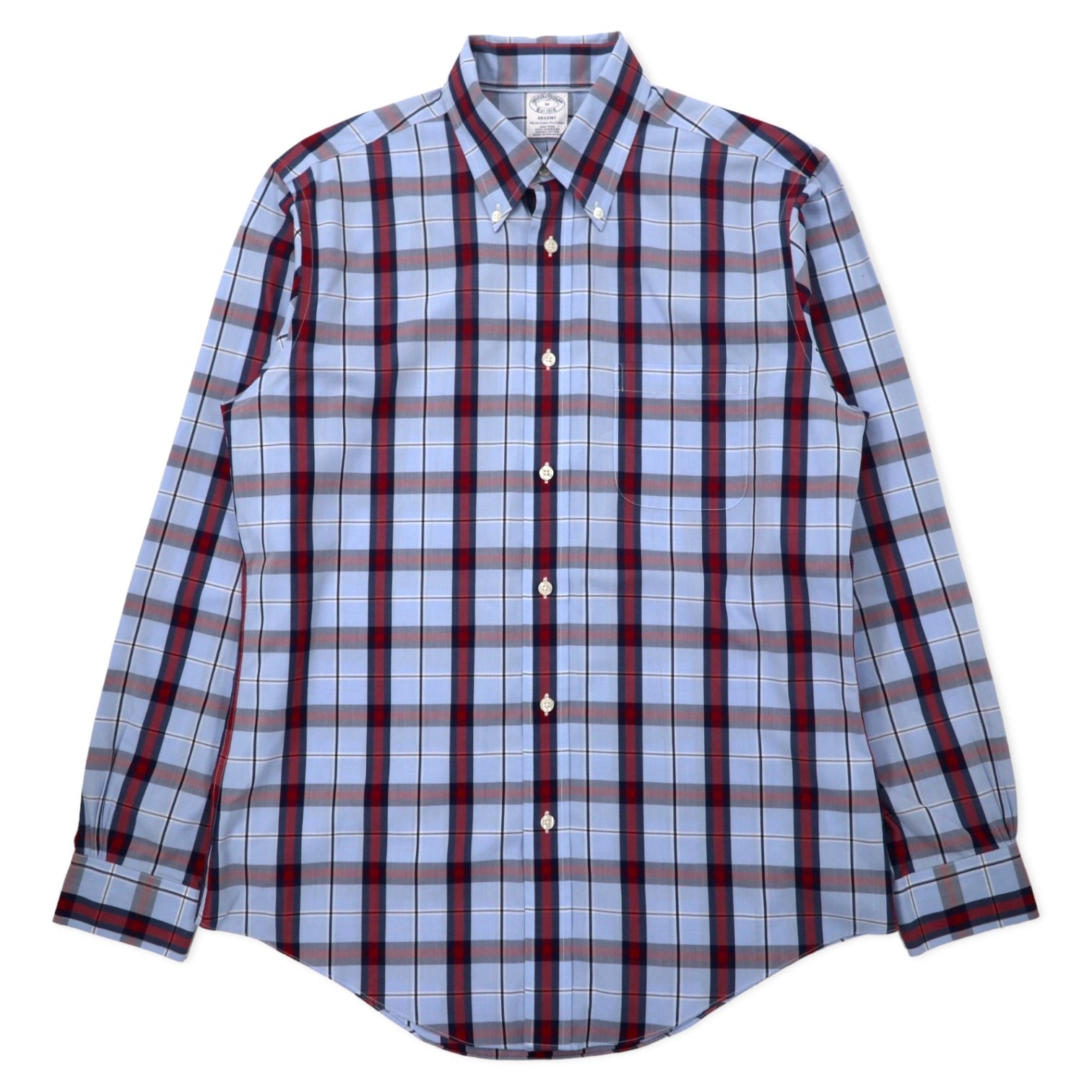 Brooks Brothers camicia button-down M blu a quadri cotone REGENT